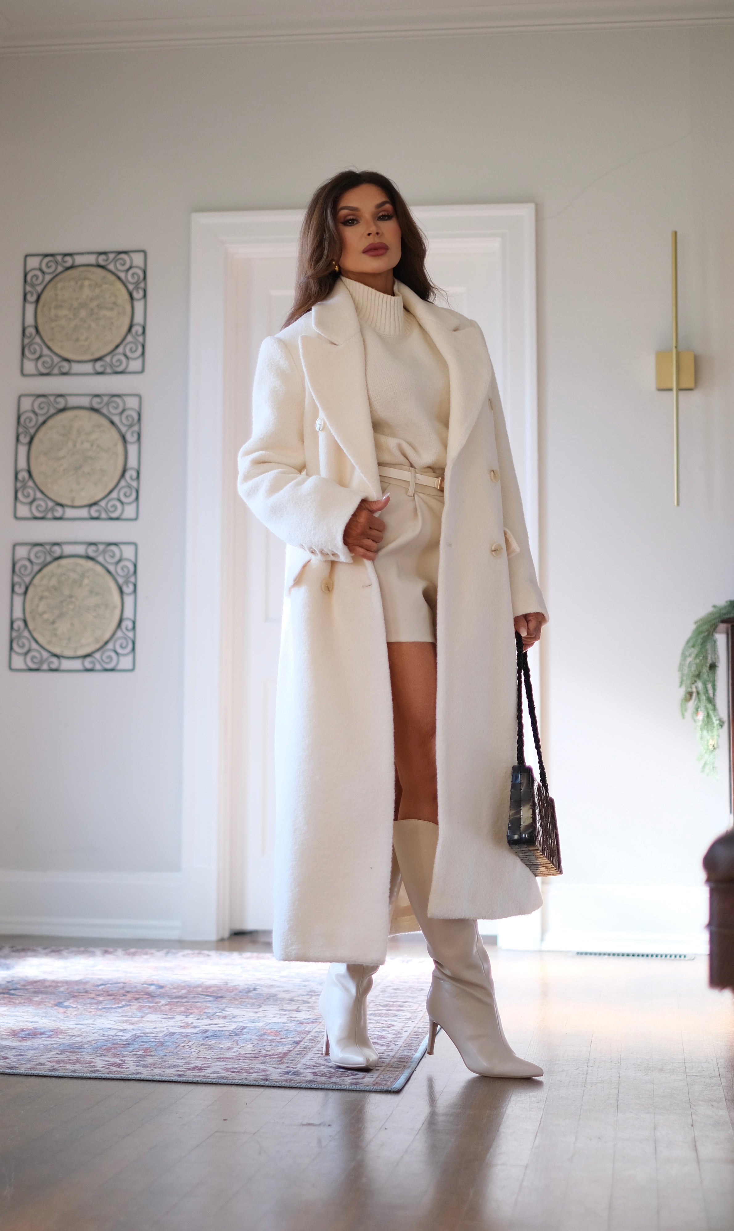 Whitney off white heavy structured trench coat