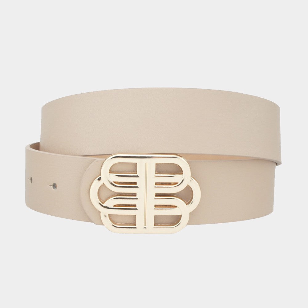 Taupe Overlapped Loop Buckle Belt