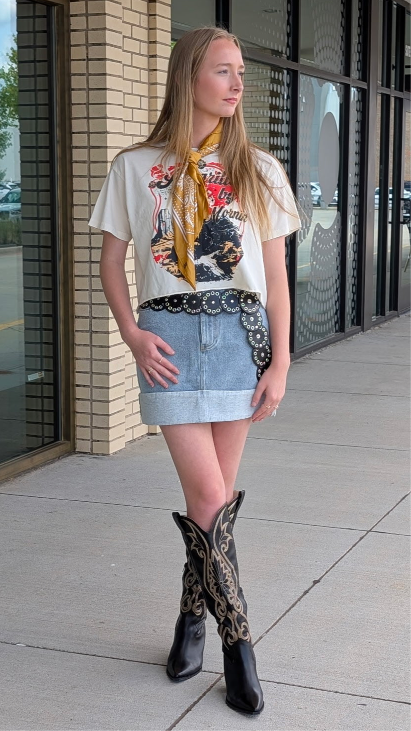 Amarillo vintage natural crop T-shirt