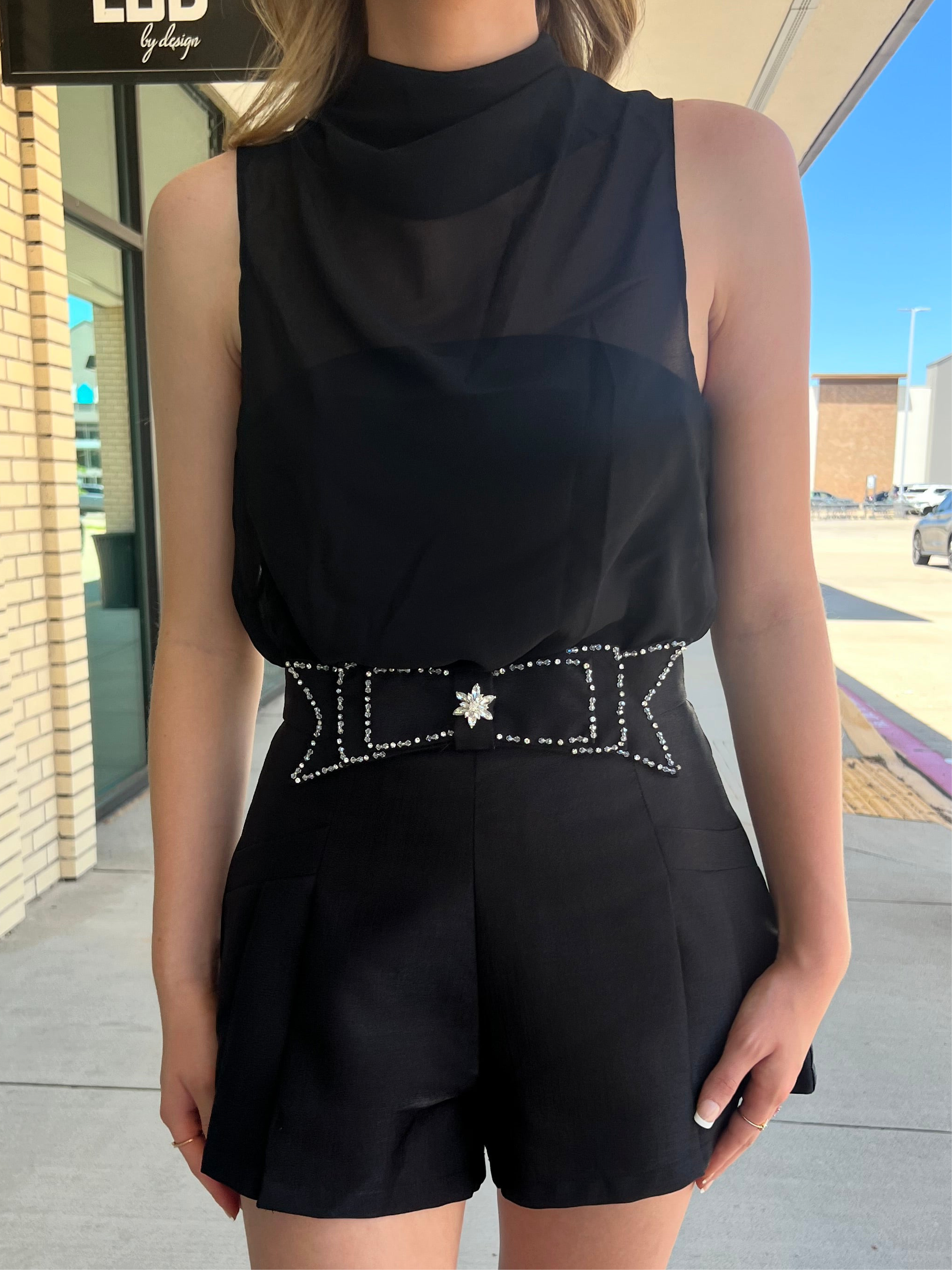 Starr Black Shorts With Bow Star Detail