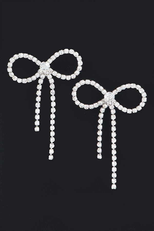 Rhinestone Ribbon Earring