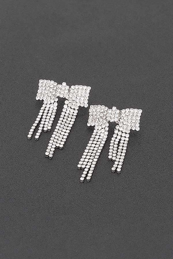 Rhinestone Bow Earrings