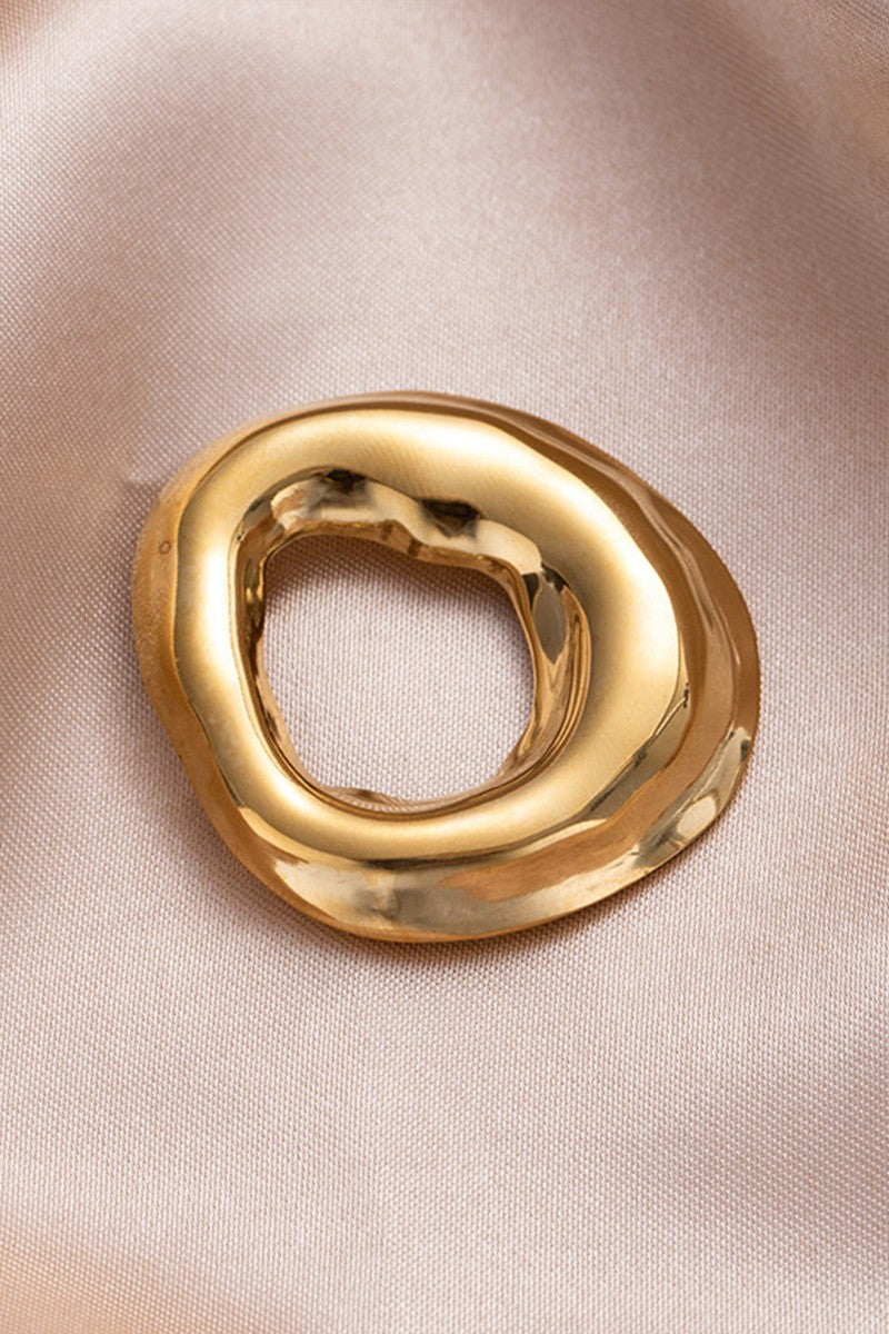 Gold Geometric Statement Brooch