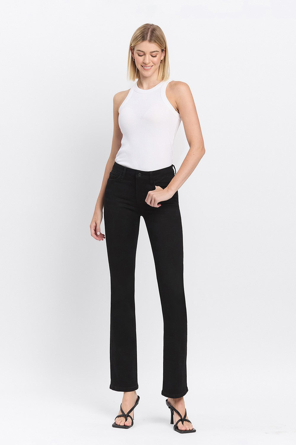 Casey Black Mid Rise Bootcut Jeans