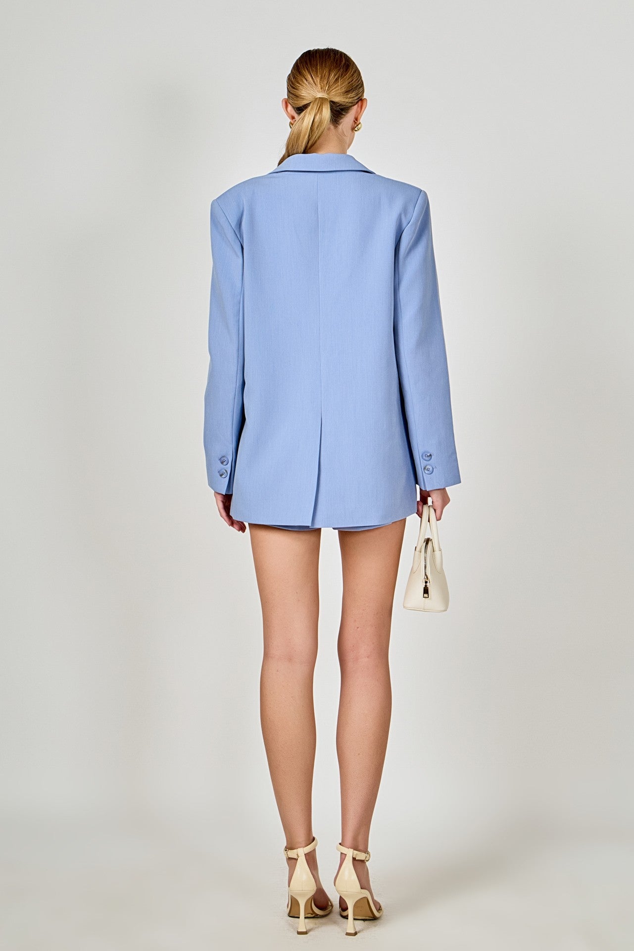 Nadia Blue Three Button Blazer