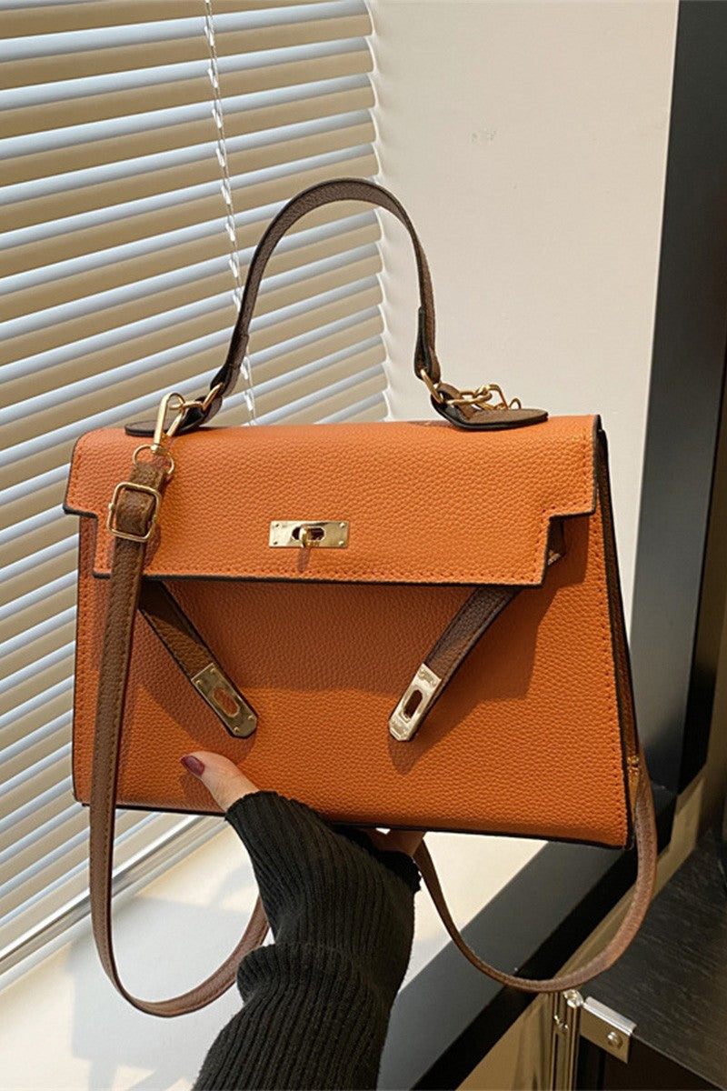 Orange And White Hermes Inspired Shoulder Bag