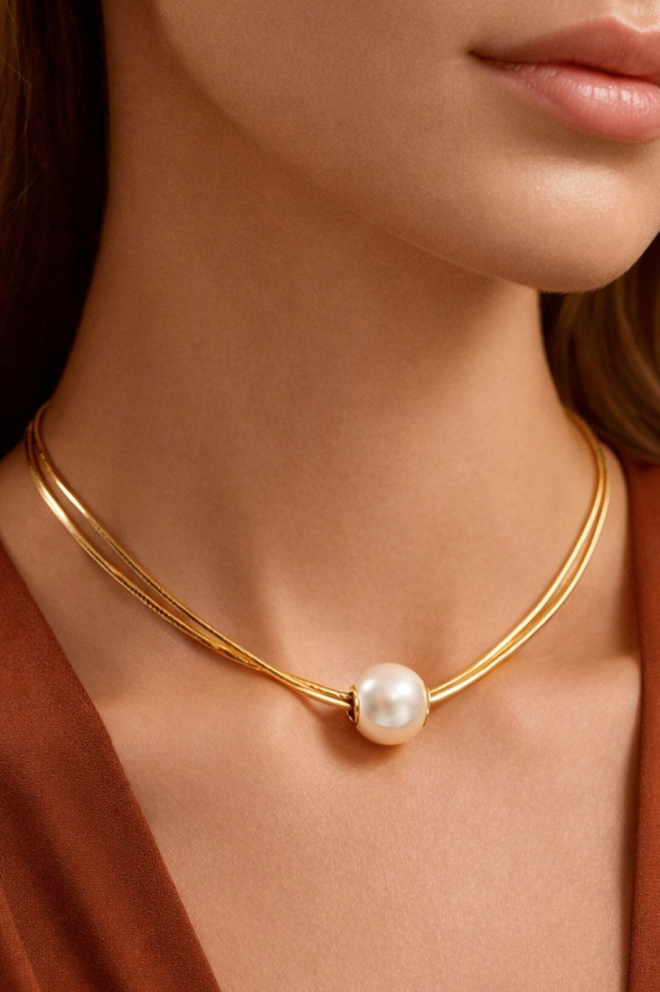 Freya Gold Plated Pearl Necklace