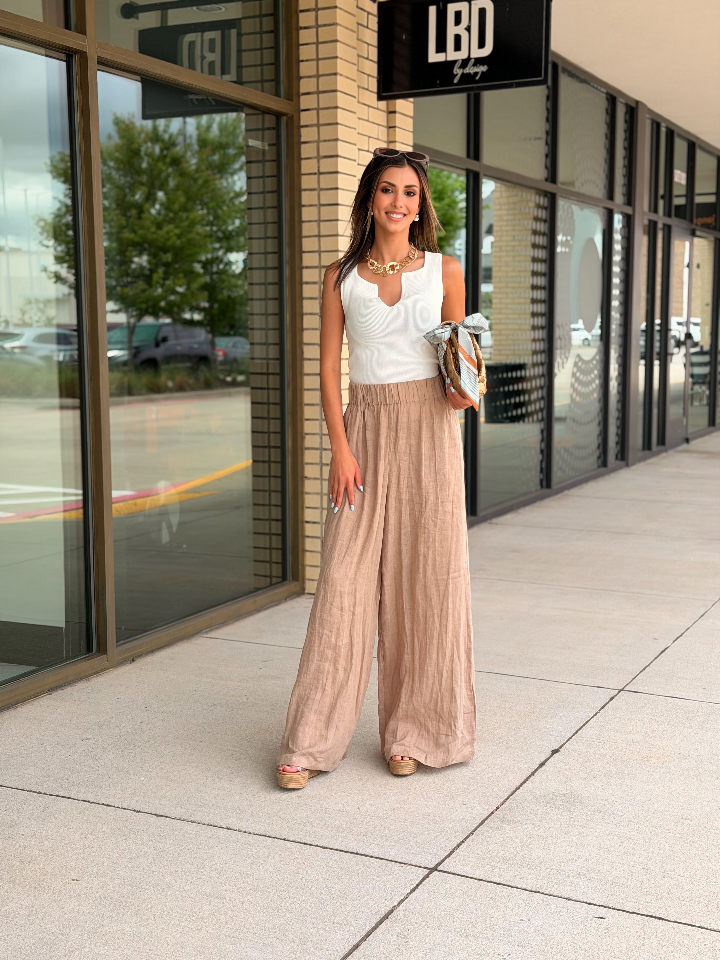 Jessa Ivory Notch Neck Ribbed Tank Top