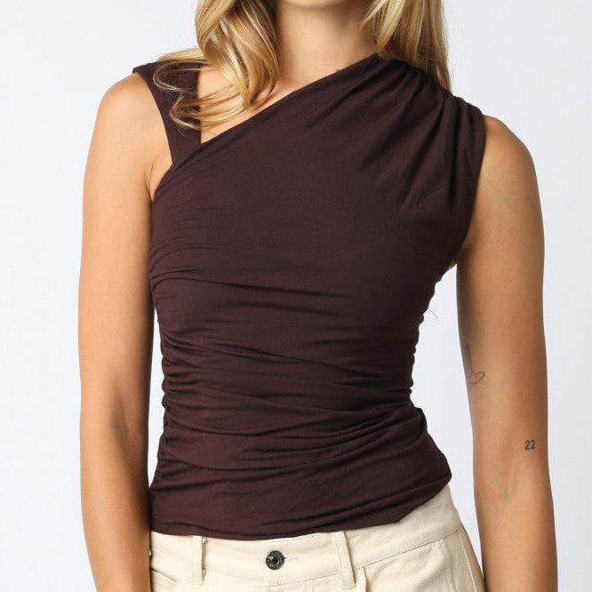 Mya Asymmetrical Ruched Top