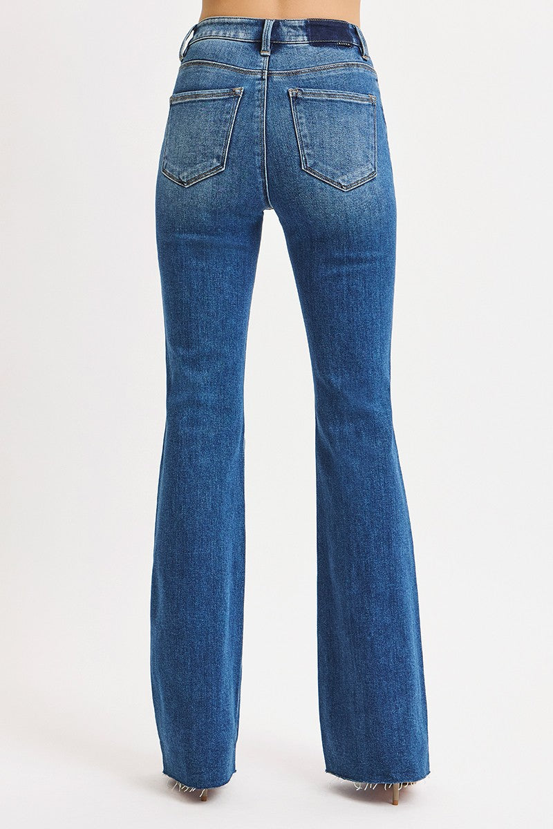 Rayn high rise raw hem flare jeans