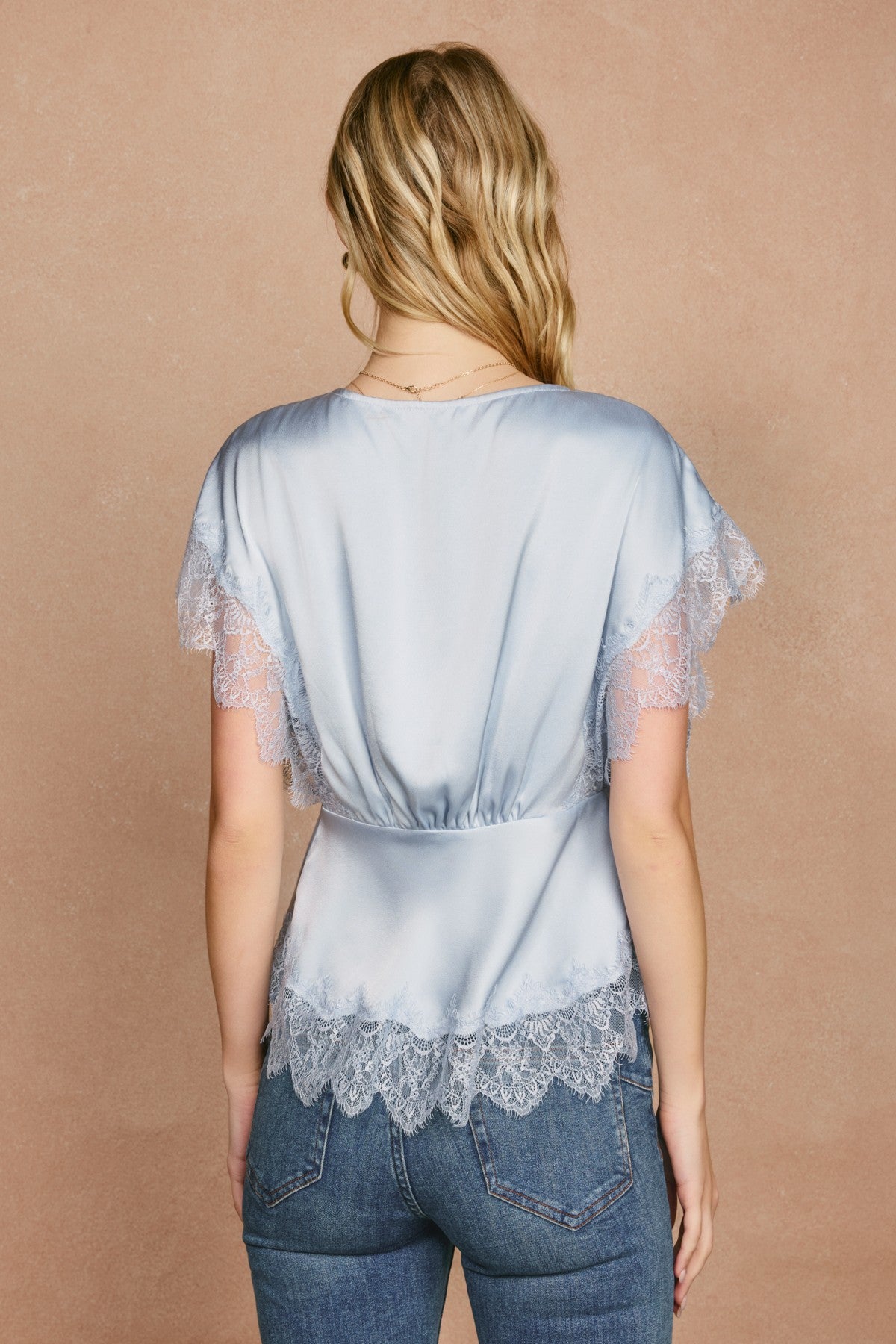 Dahlia satin lace top