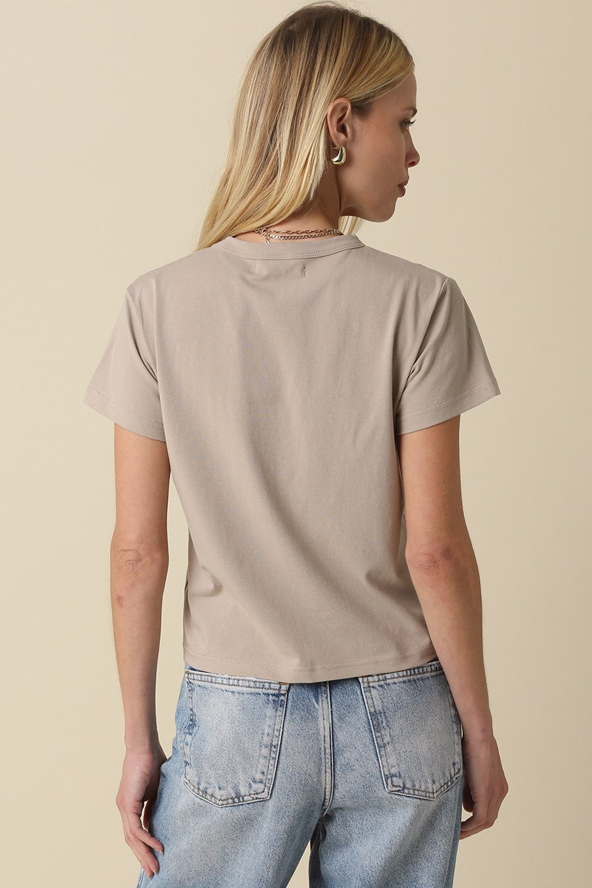 Sydney taupe crewneck t-shirt