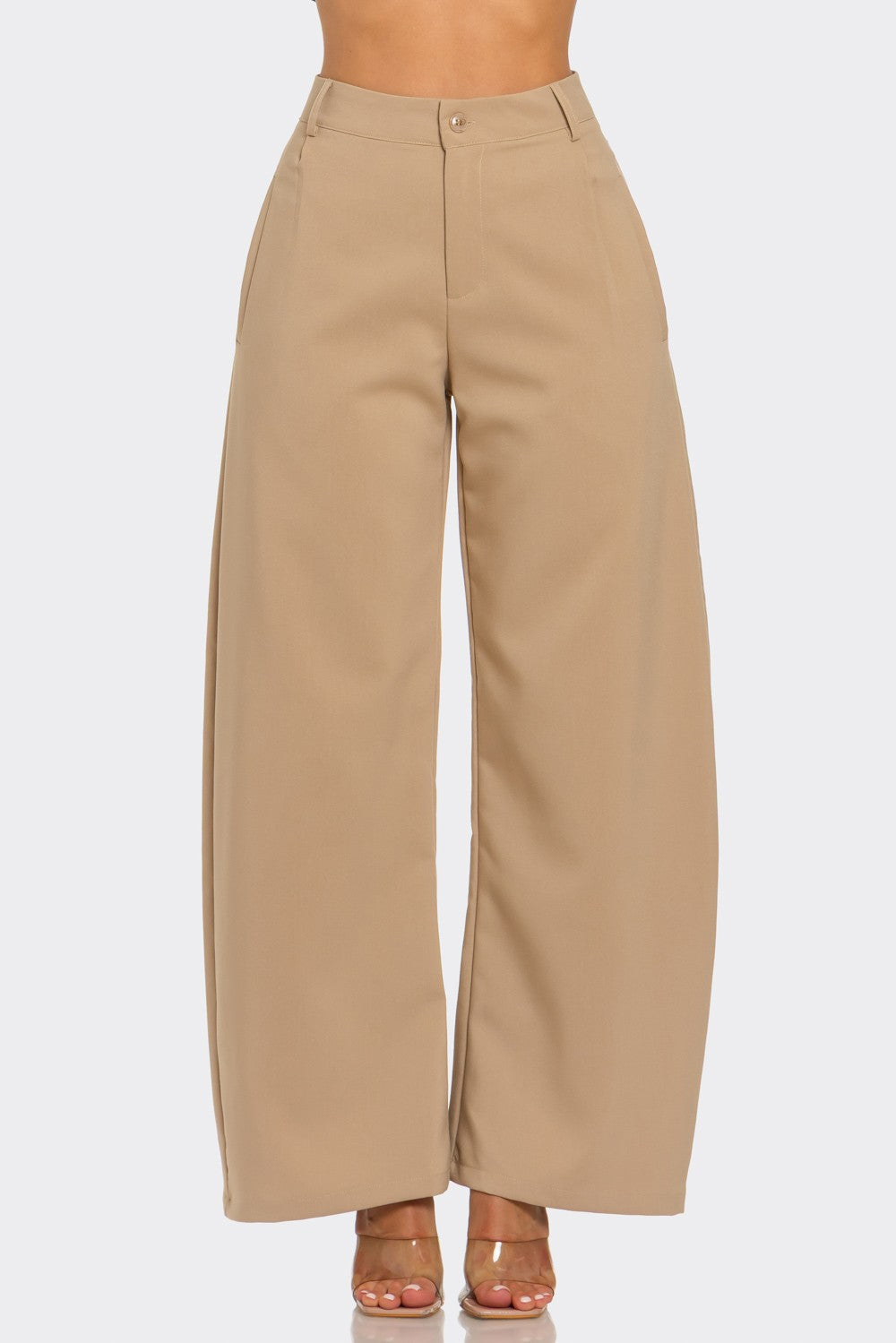 Colbie Khaki High Rise Barrel Pants