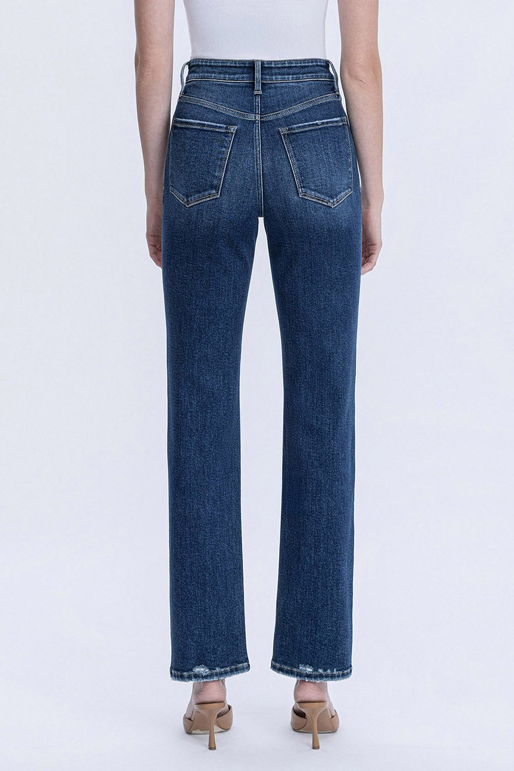 Raya Medium Wash High Rise Straight Leg Jeans