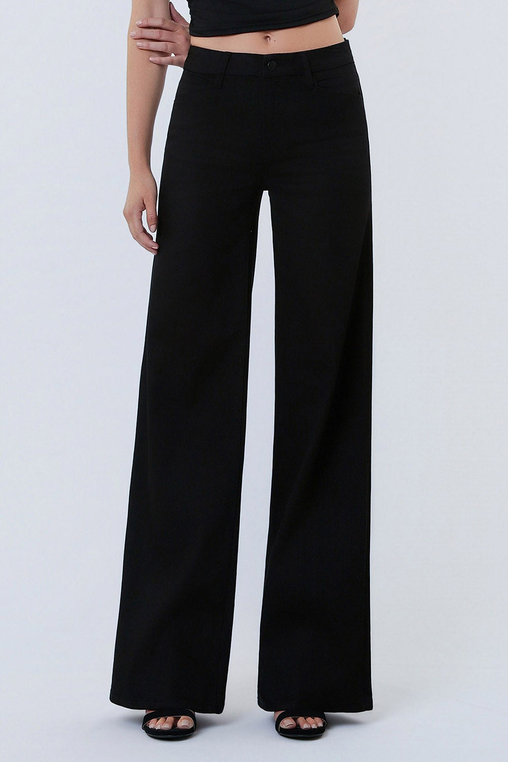 Rosalie black high rise wide leg jeans