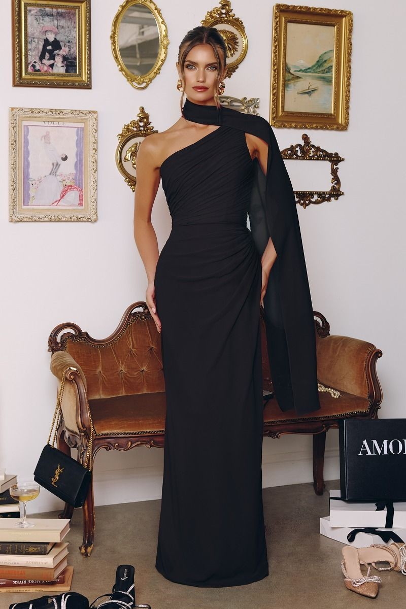 Naomi One Shoulder Chiffon Gown