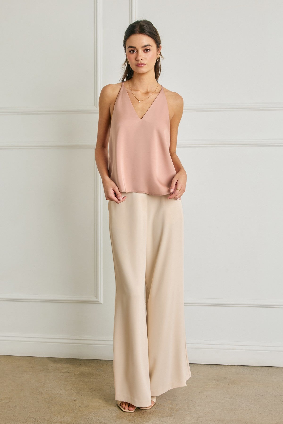 Lana Ecru Extra Wide Leg Pull On Pants