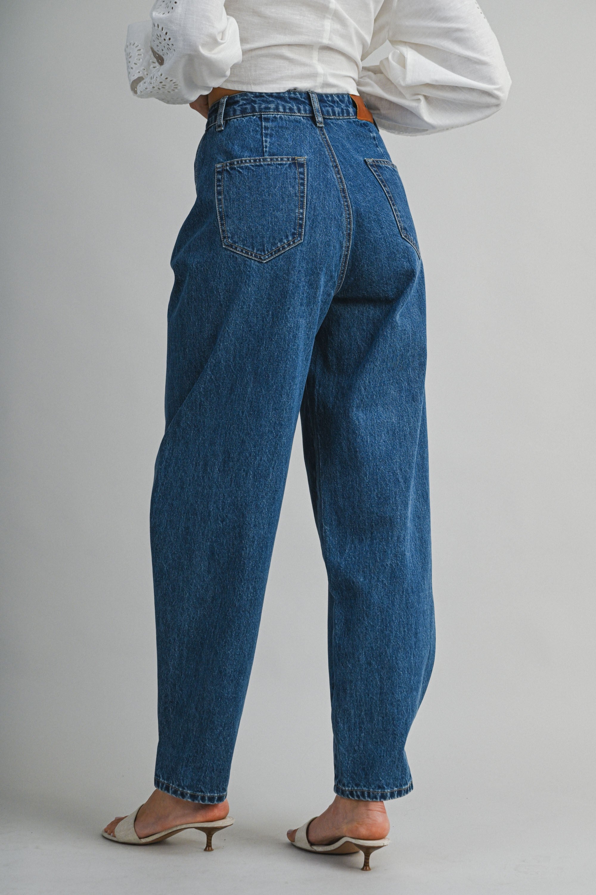 Kenzie Denim Mid Rise Pleated Wide Leg Jeans
