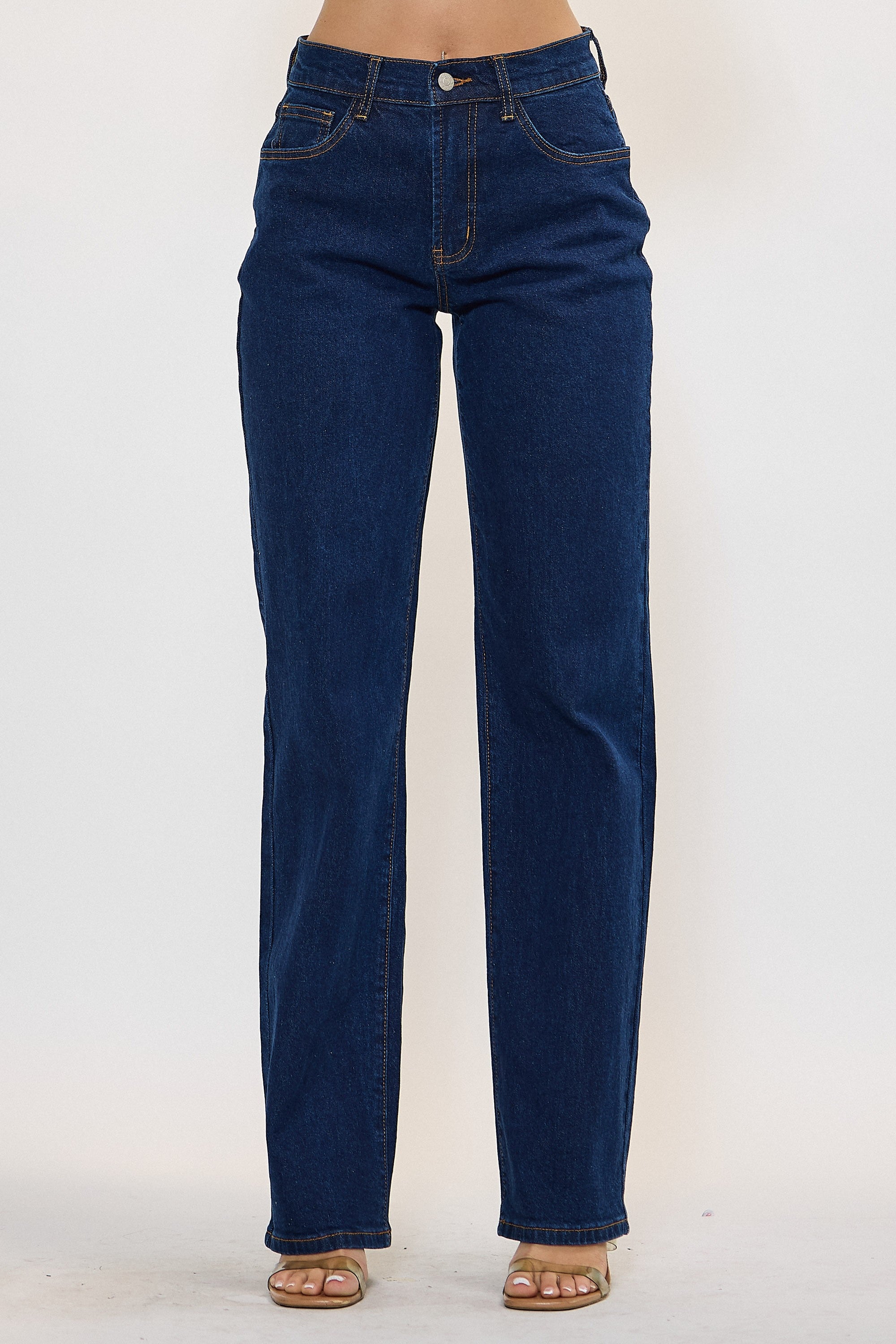 Letti Indigo 90'S Straight Leg Slim Baggy Jeans