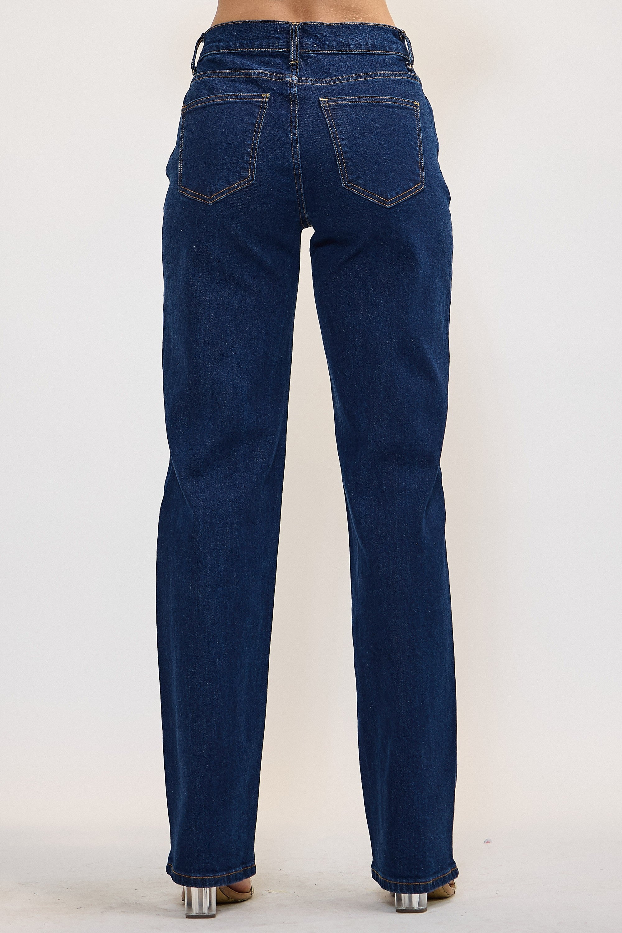 Letti Indigo 90'S Straight Leg Slim Baggy Jeans
