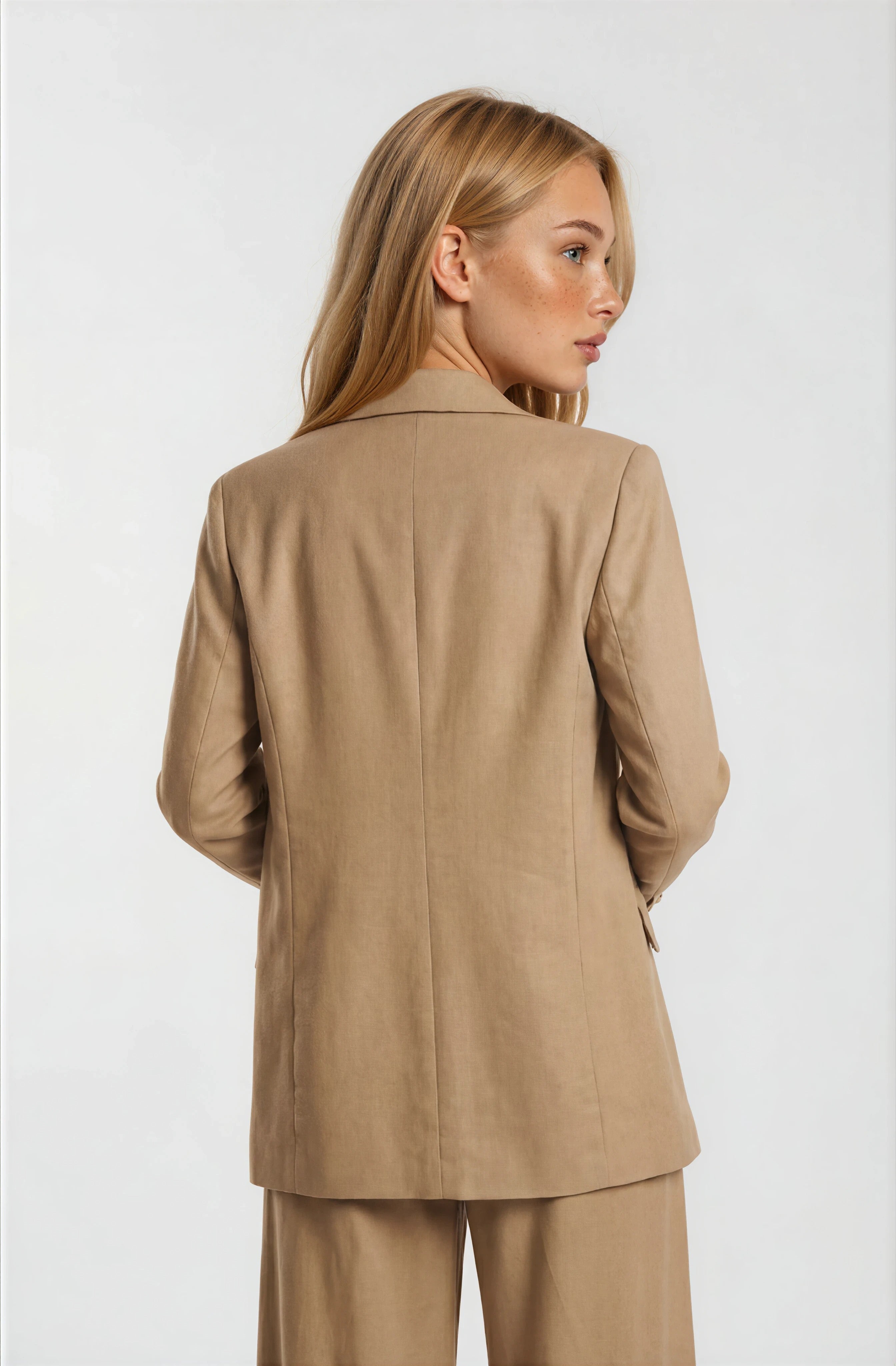 Lizzie Camel Double Breasted Blazer