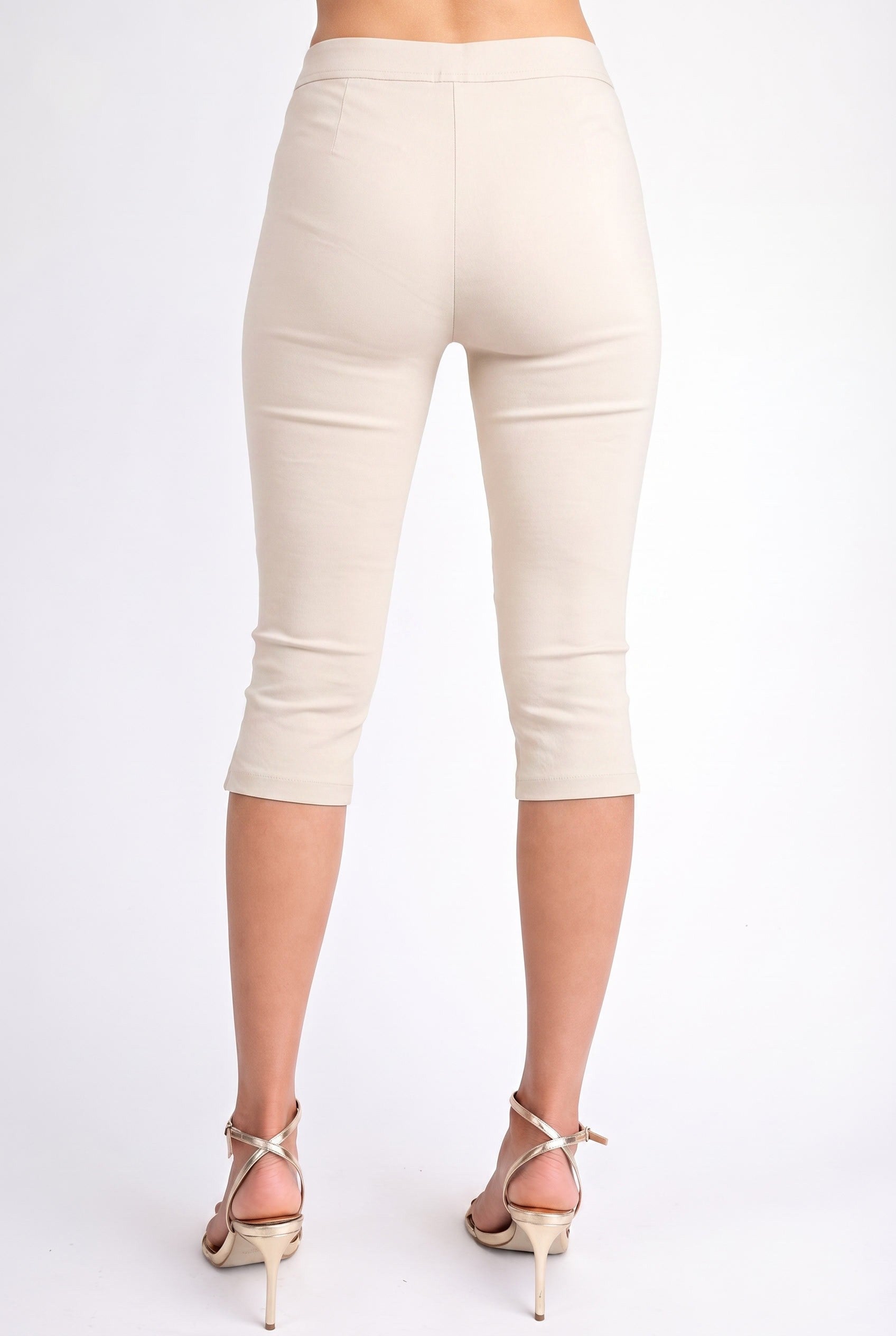 Sadie Taupe Twill Capri Pants