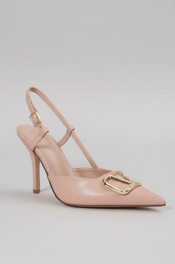 Suki Beige Closed Toe Stiletto Heels