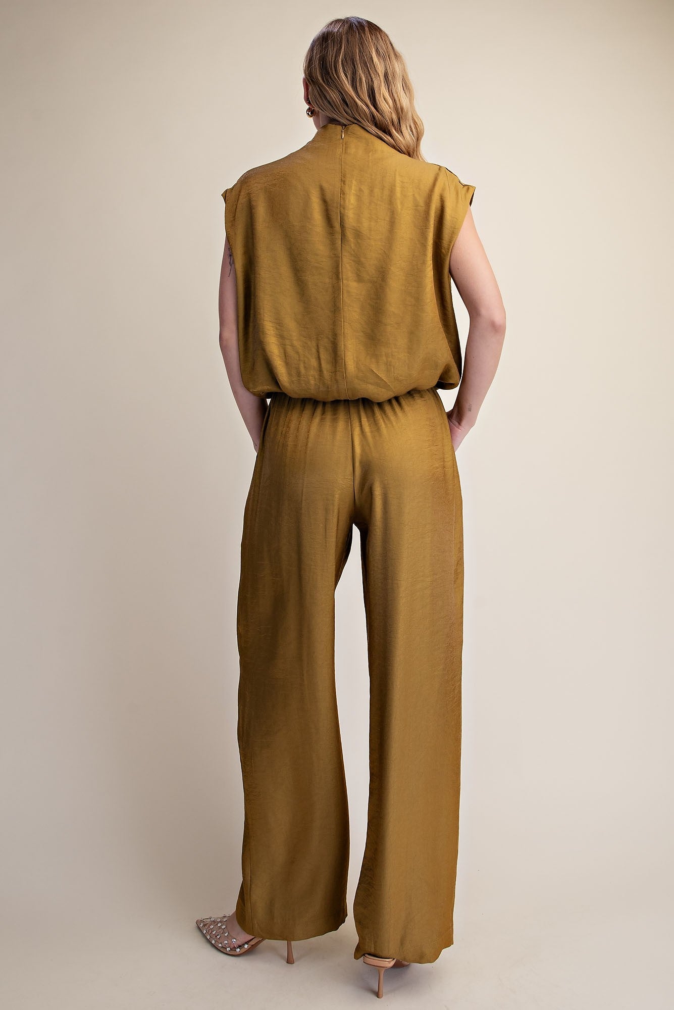 Brooke Mustard Mock Neck Balloon Top