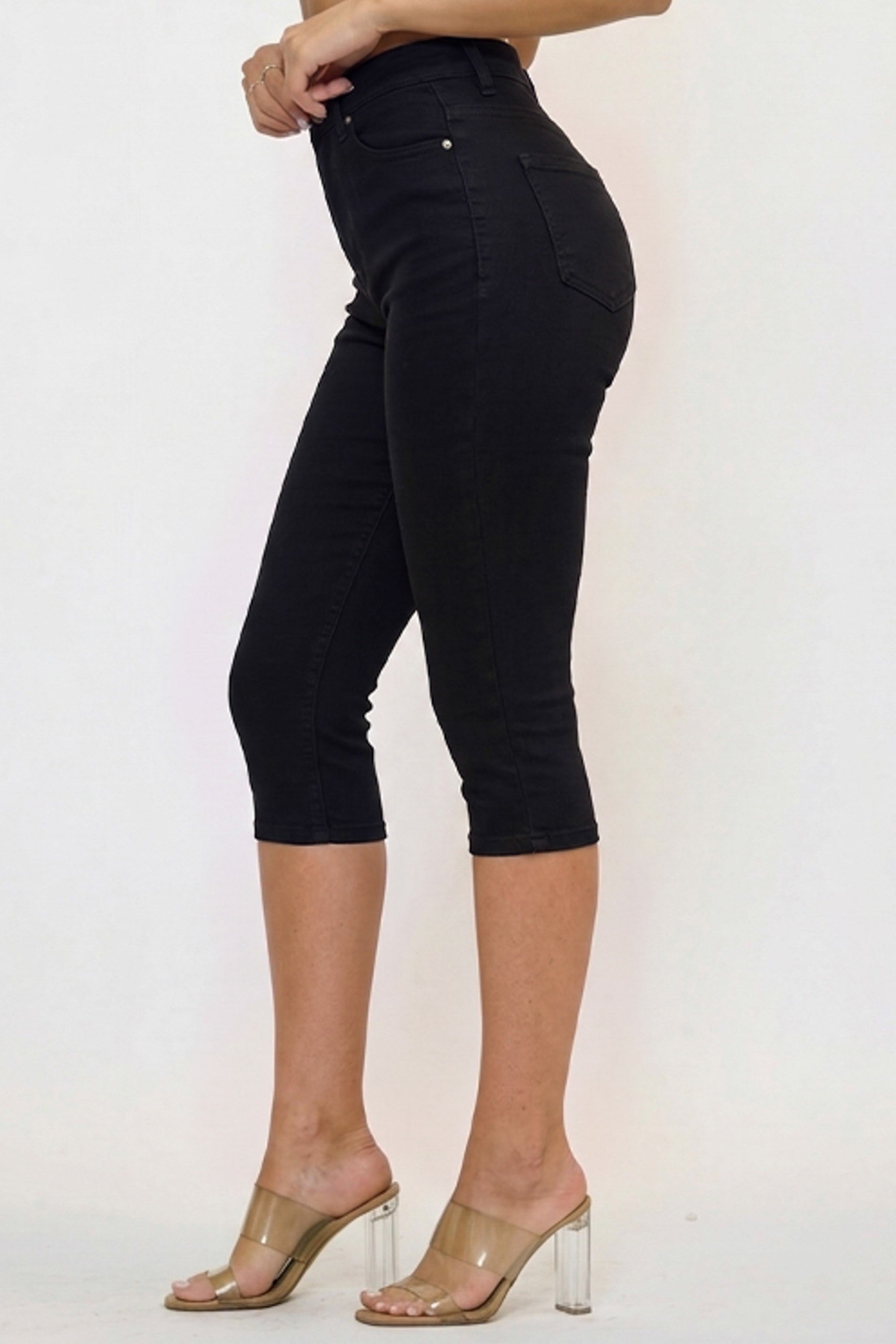 Emmy Black Mid Rise Sculpt Capri Pants
