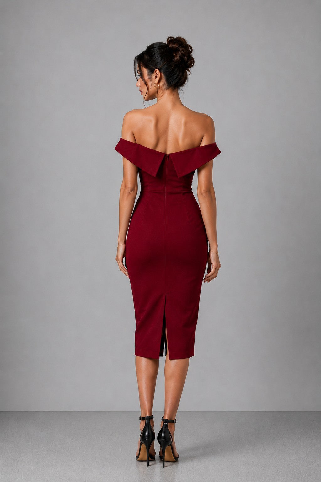 Ivy Ponte Off Shoulder Midi Dress