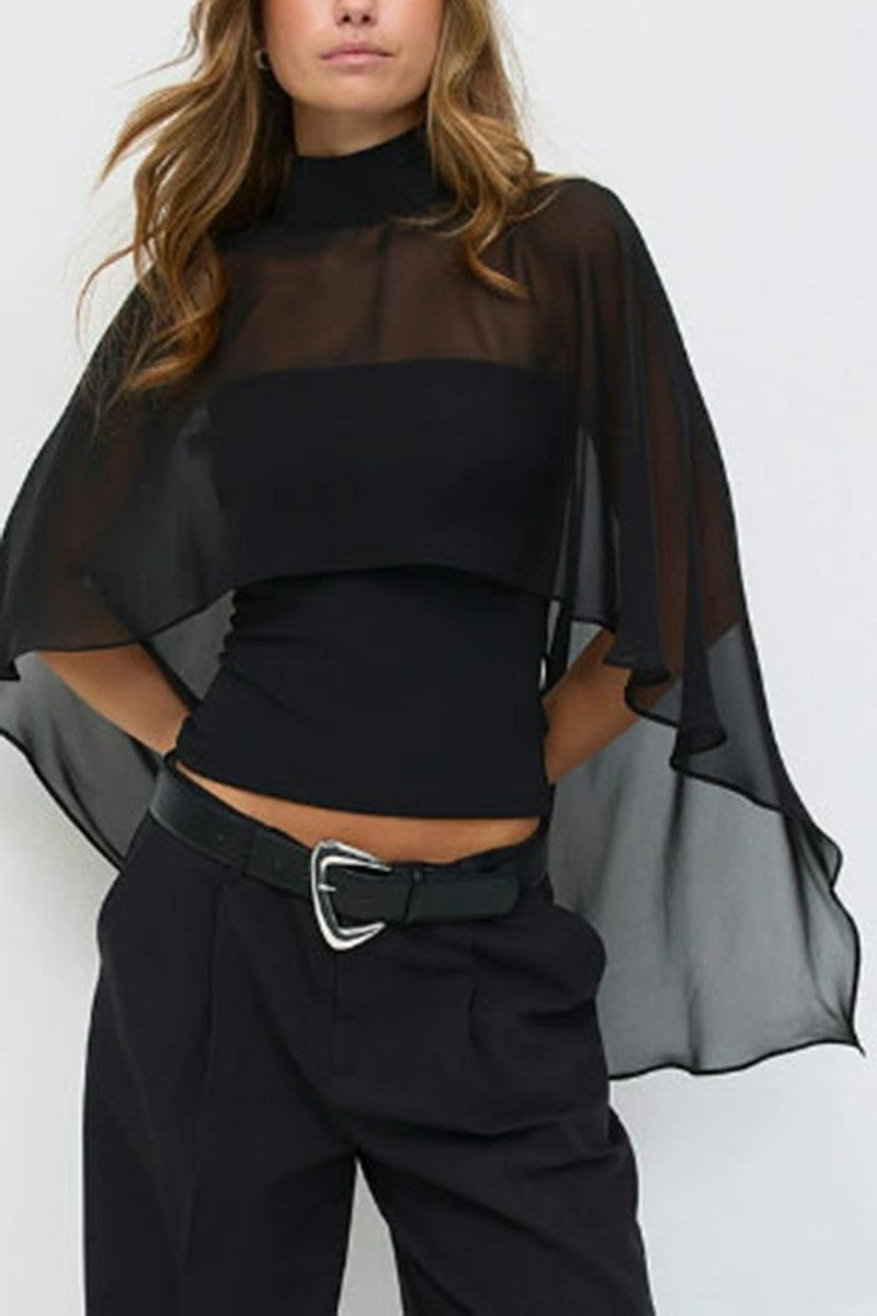 Colbie Elegant Mesh Layered Top