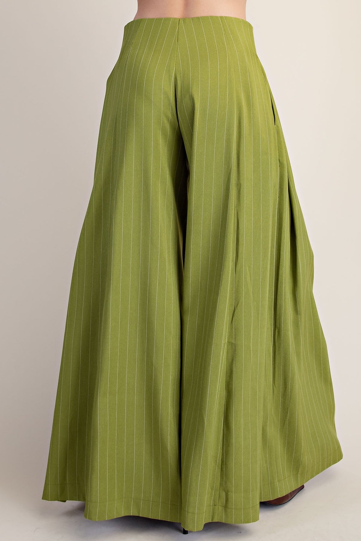 Piper Green A Line Palazzo Wide Leg Striped Pants
