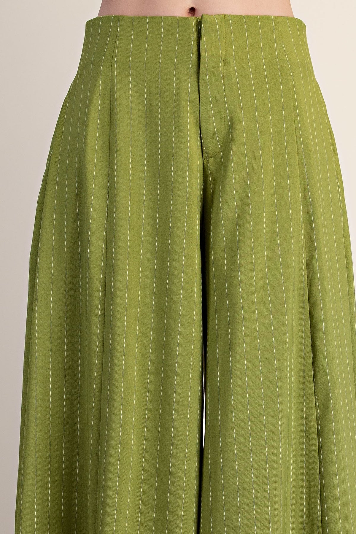 Piper Green A Line Palazzo Wide Leg Striped Pants