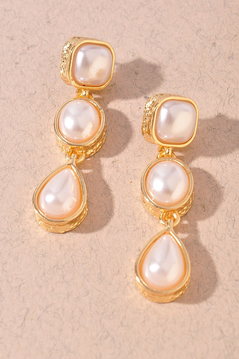 Pearl Linear Drop Earrings