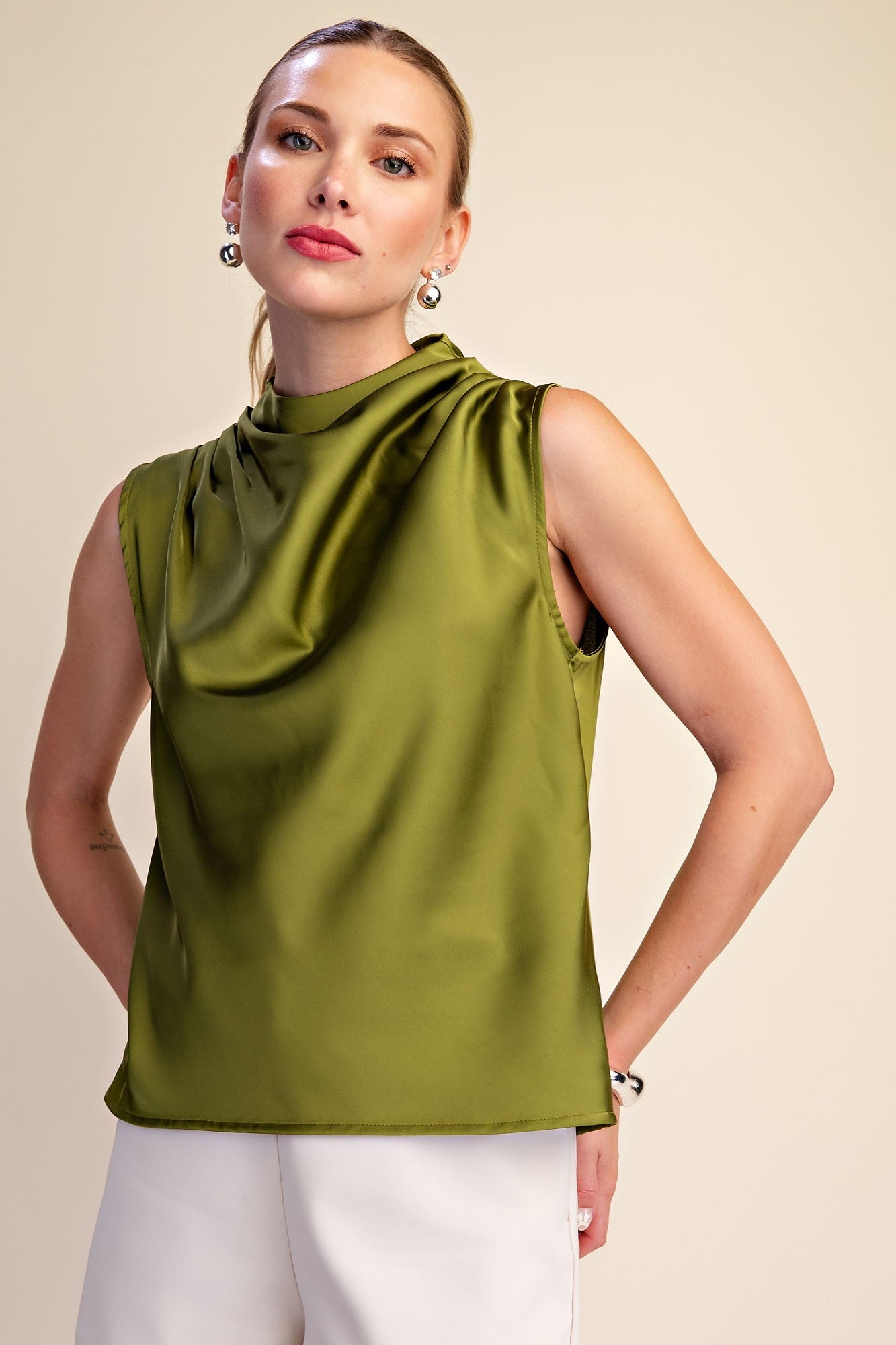 Penny Mock Neck Sleeveless Top