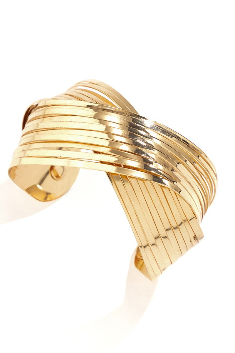 Gold Geometric Open Cuff Bracelet
