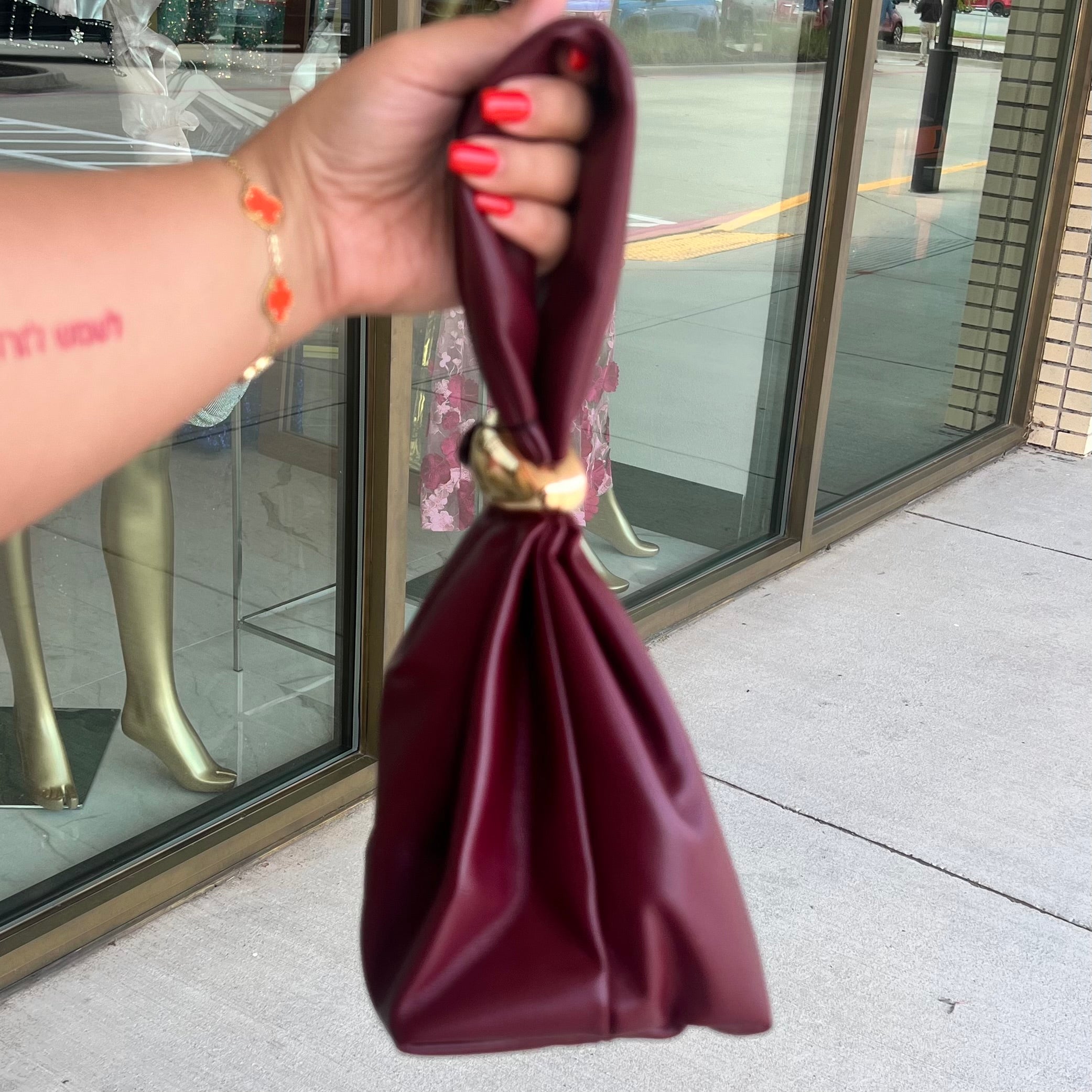 Tally Evening Leather Wrist Bag