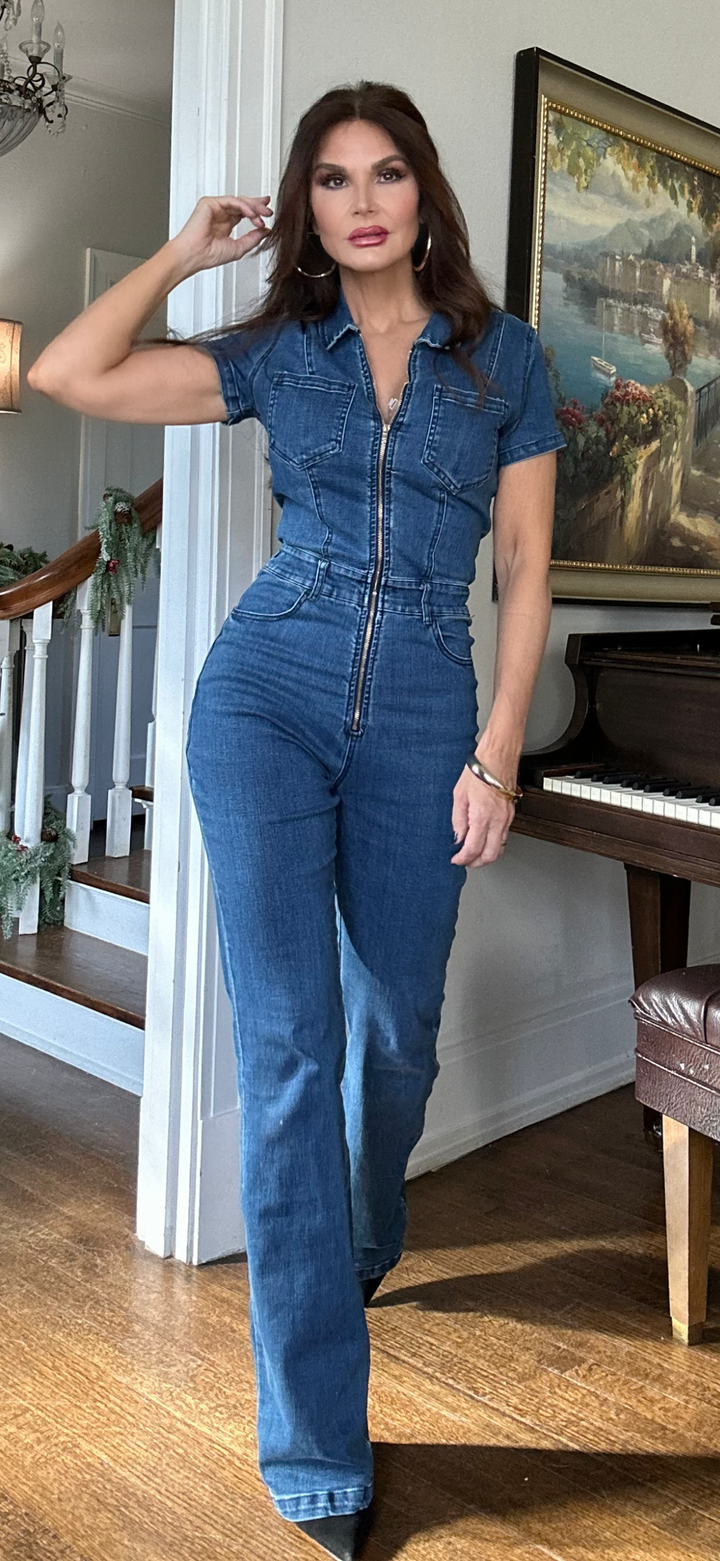 Dolly bootcut jean jumpsuit