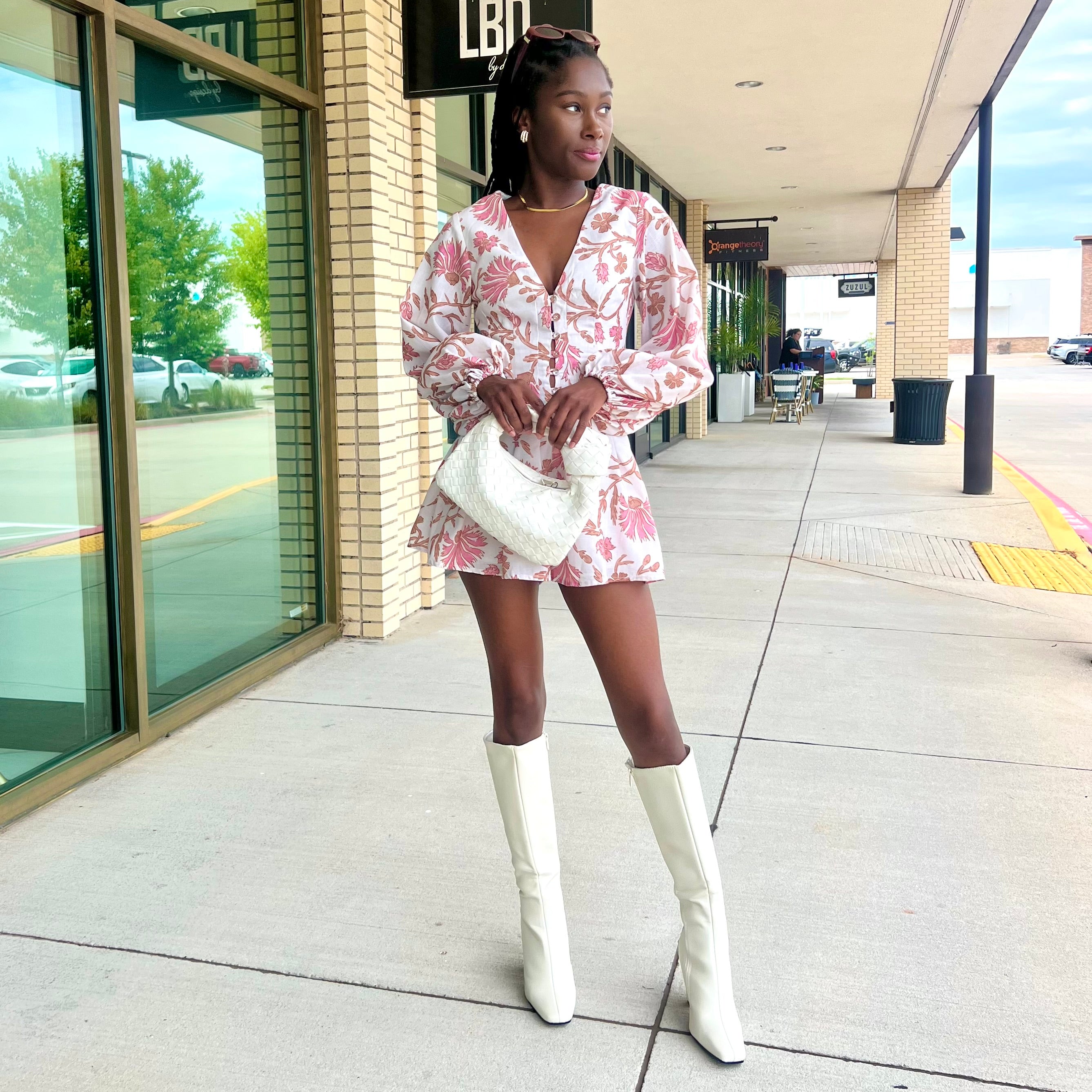 Carla Cream Floral Long Sleeve Romper