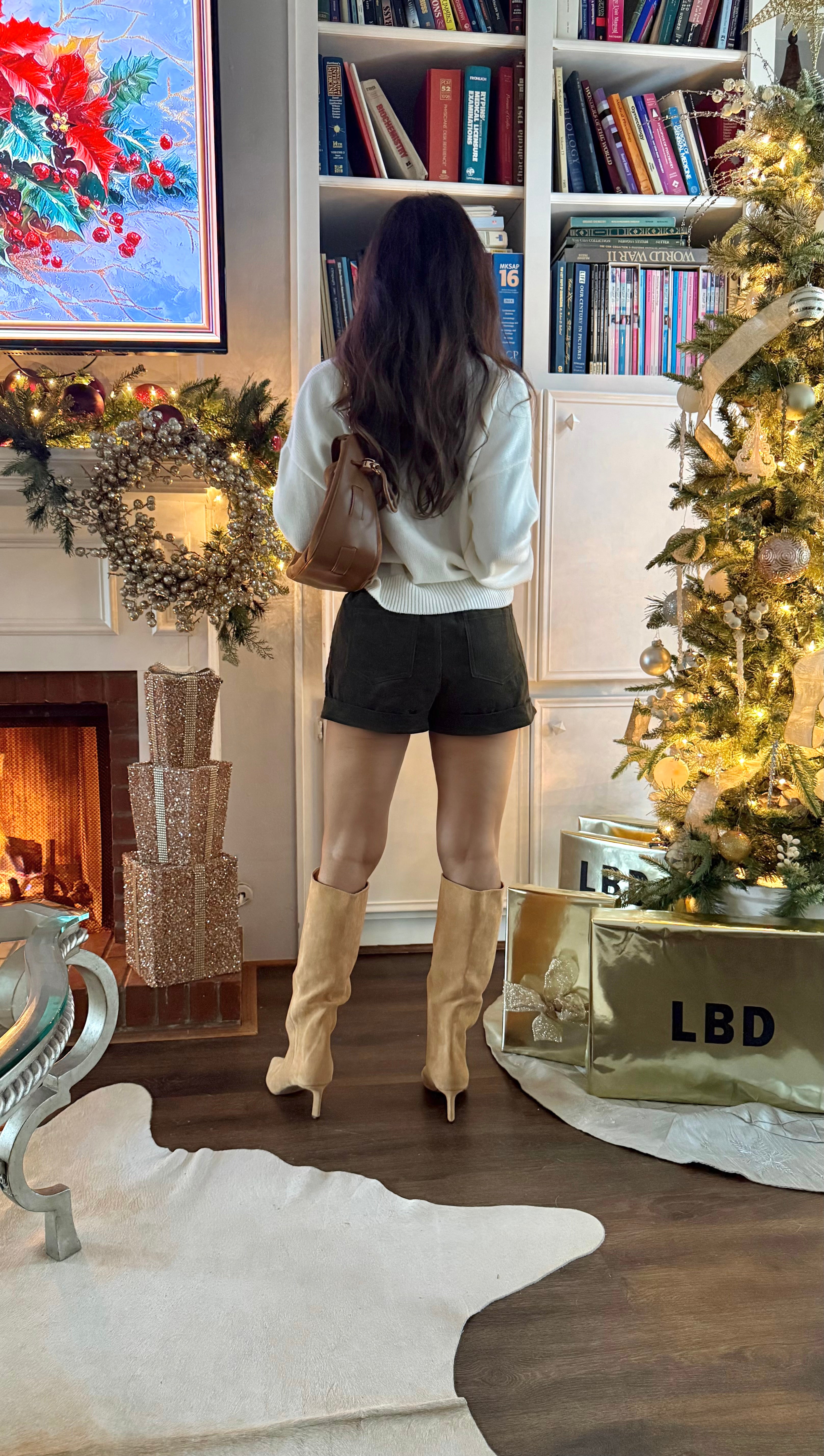 Chrissy Ivory Long Sleeve Christmas Tree Sweater