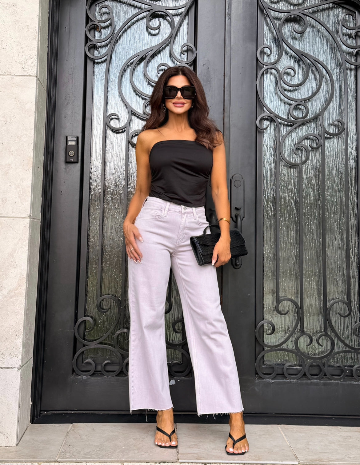 Serena Black Strapless Tube Ruched Crop Top