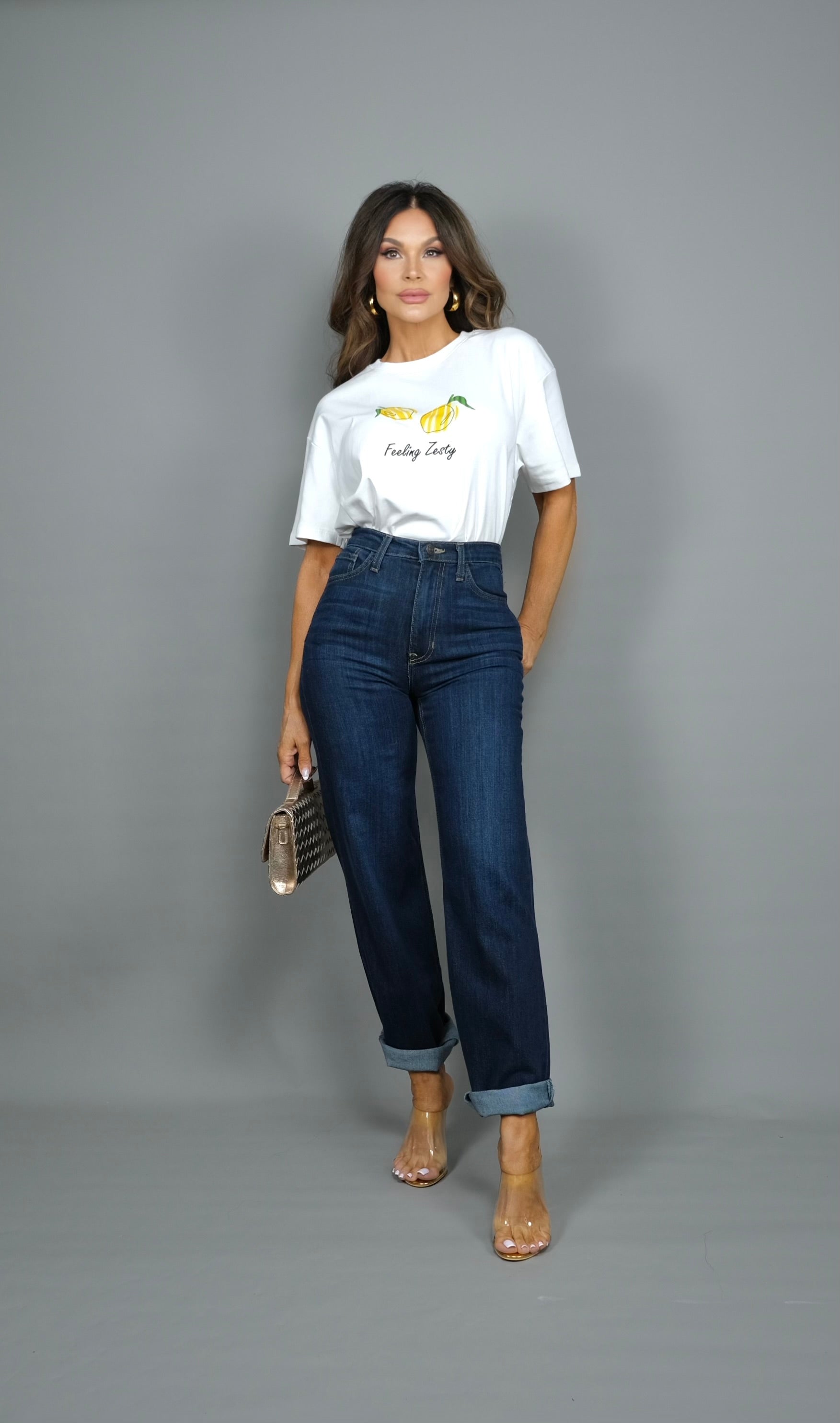 Feeling zesty white graphic T-shirt