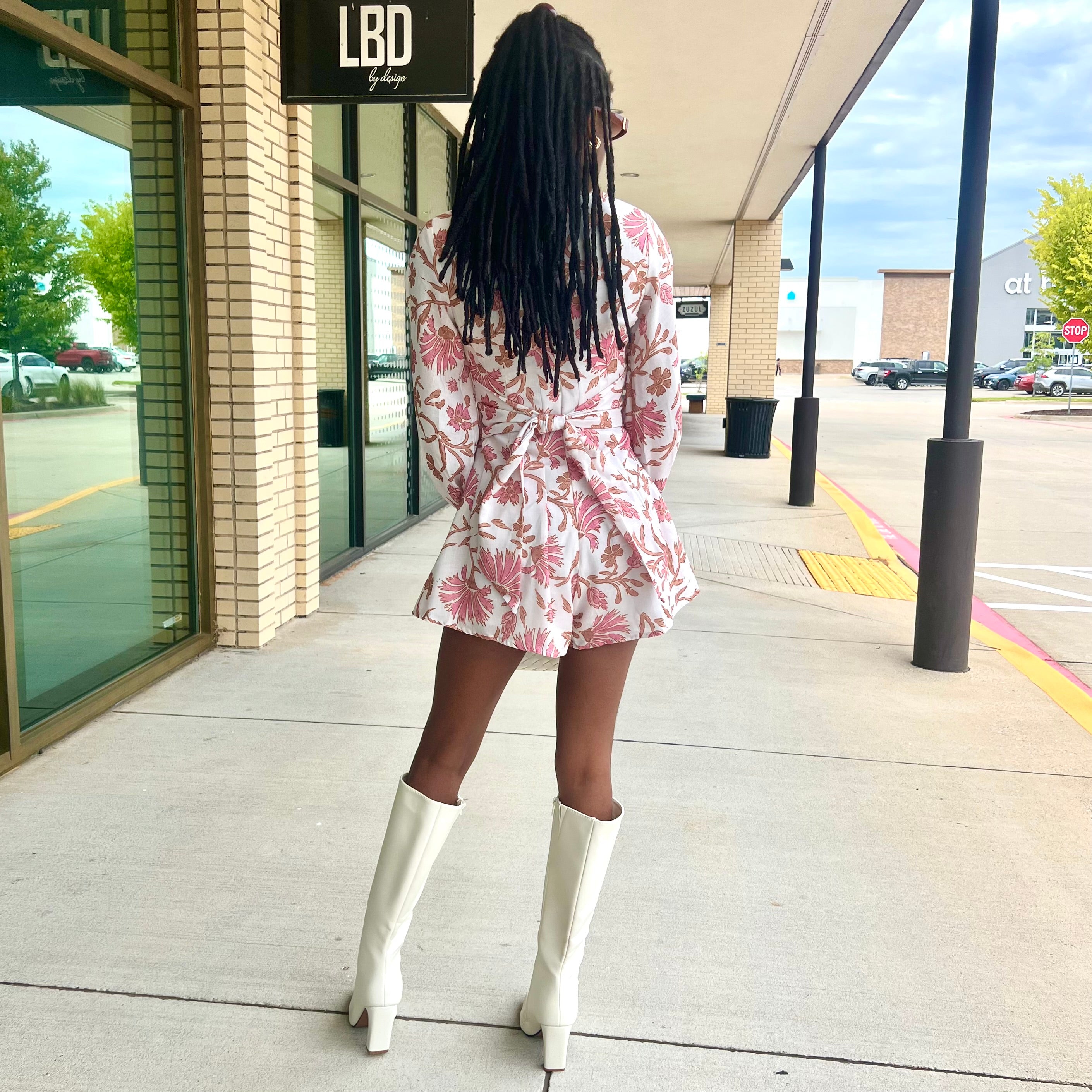 Carla Cream Floral Long Sleeve Romper