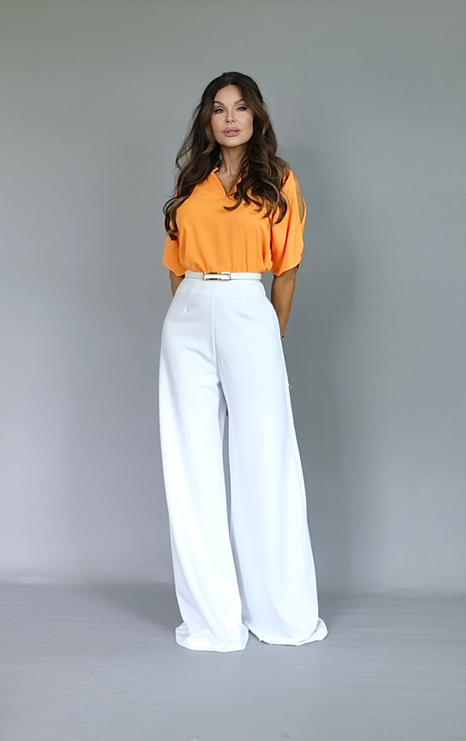 Jay white palazzo pant