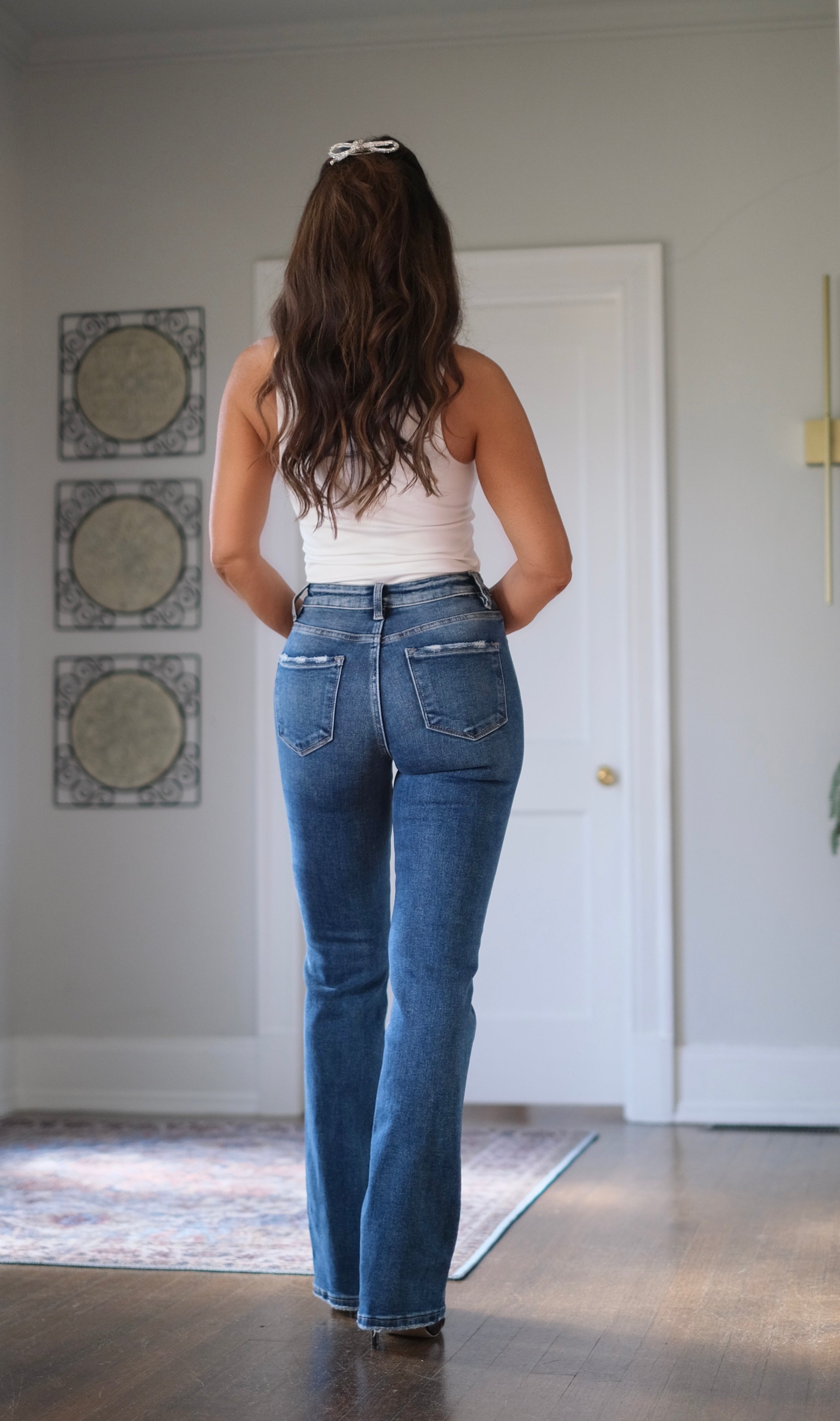 Bethany Medium Wash High Waisted Straight Leg Jeans