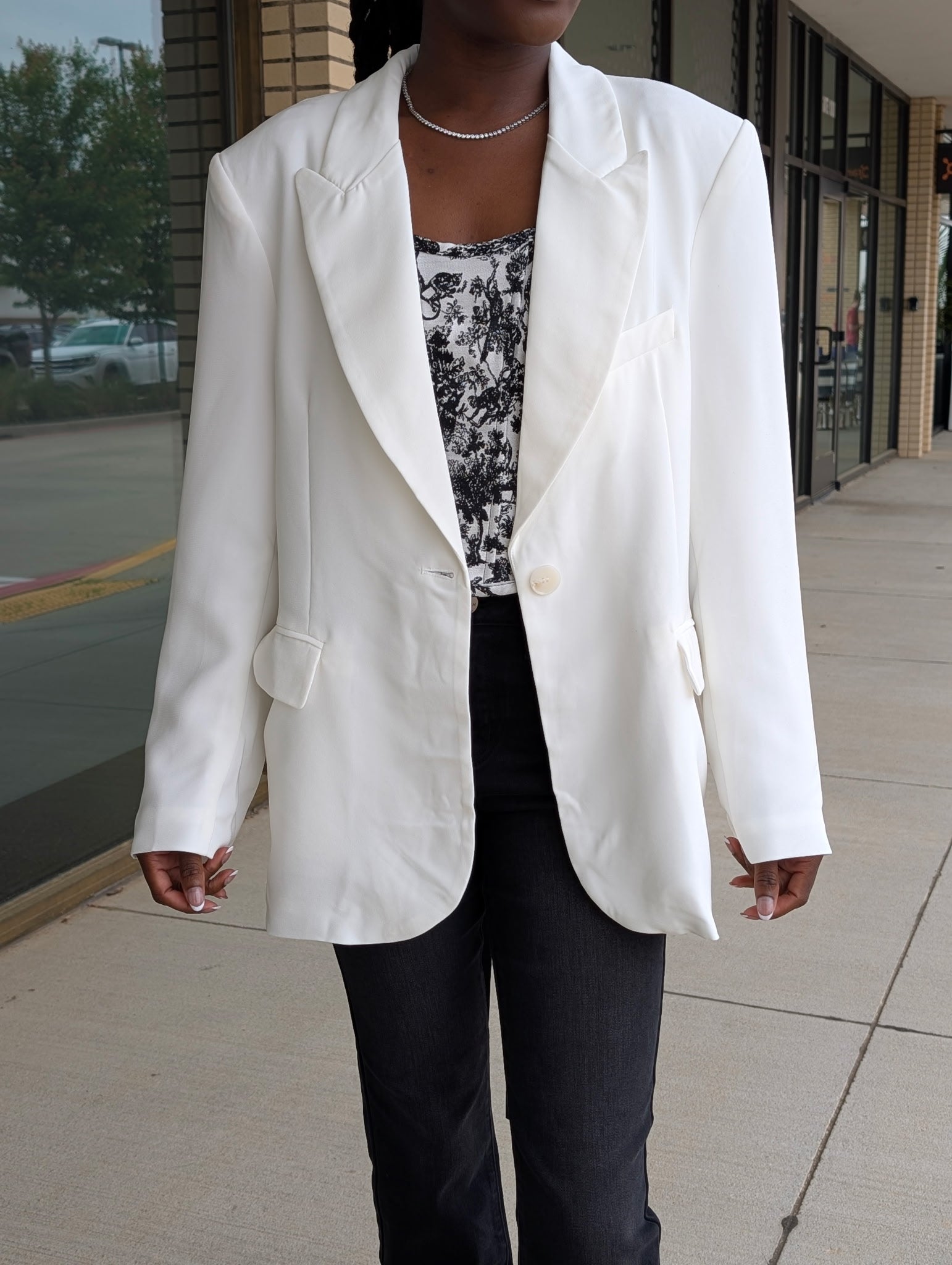 Jersey off- white oversized blazer