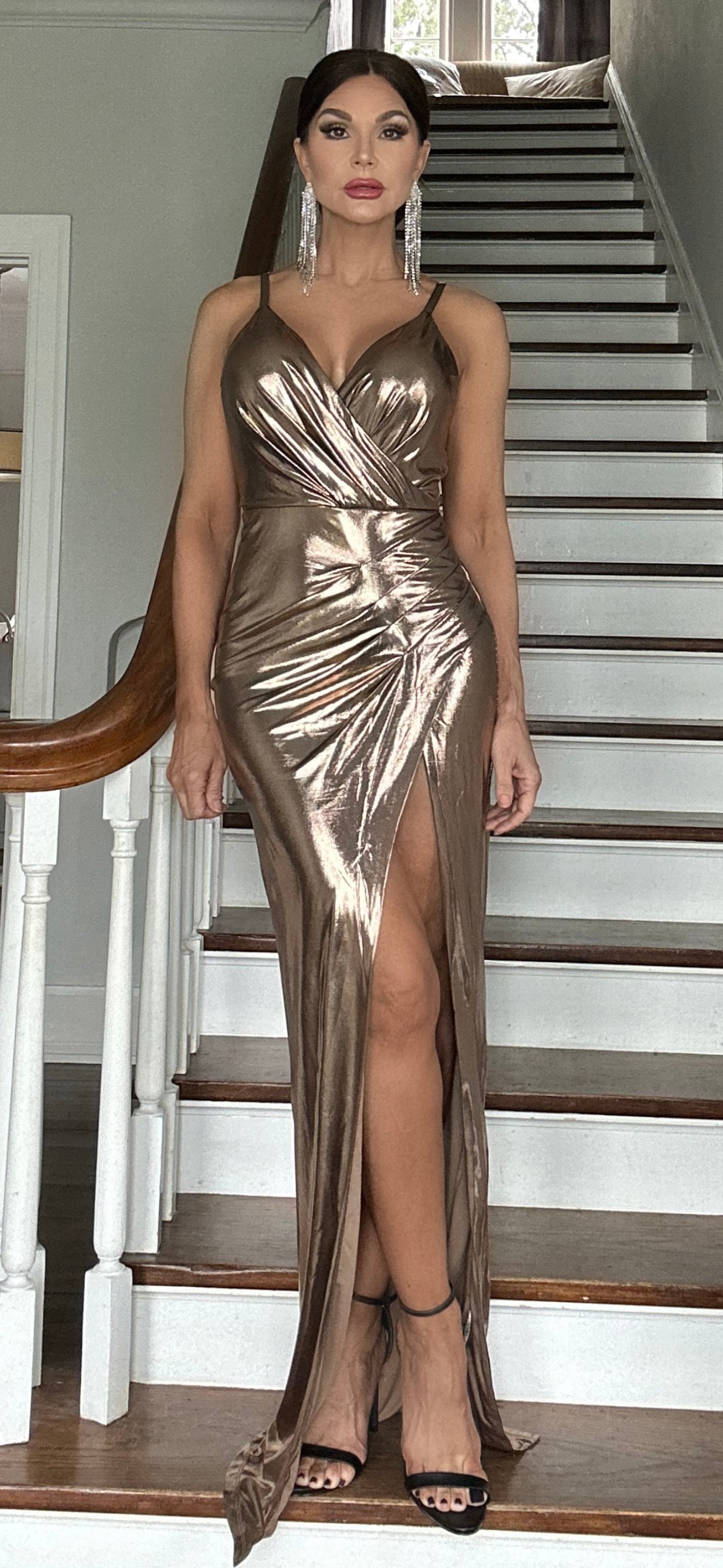 Gal Gold Metallic Wrap Formal