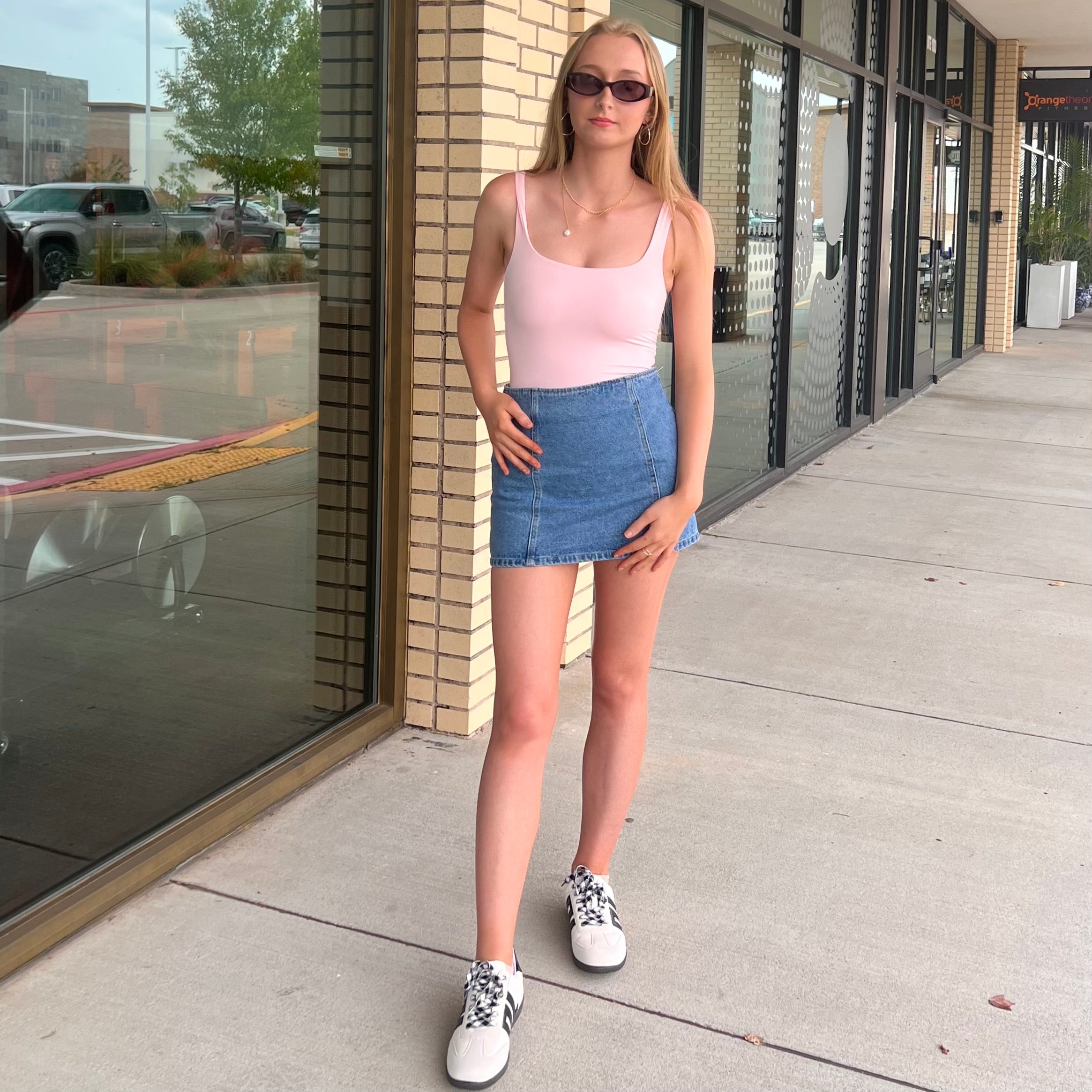 Aria Vintage Wash Denim Mini Skirt