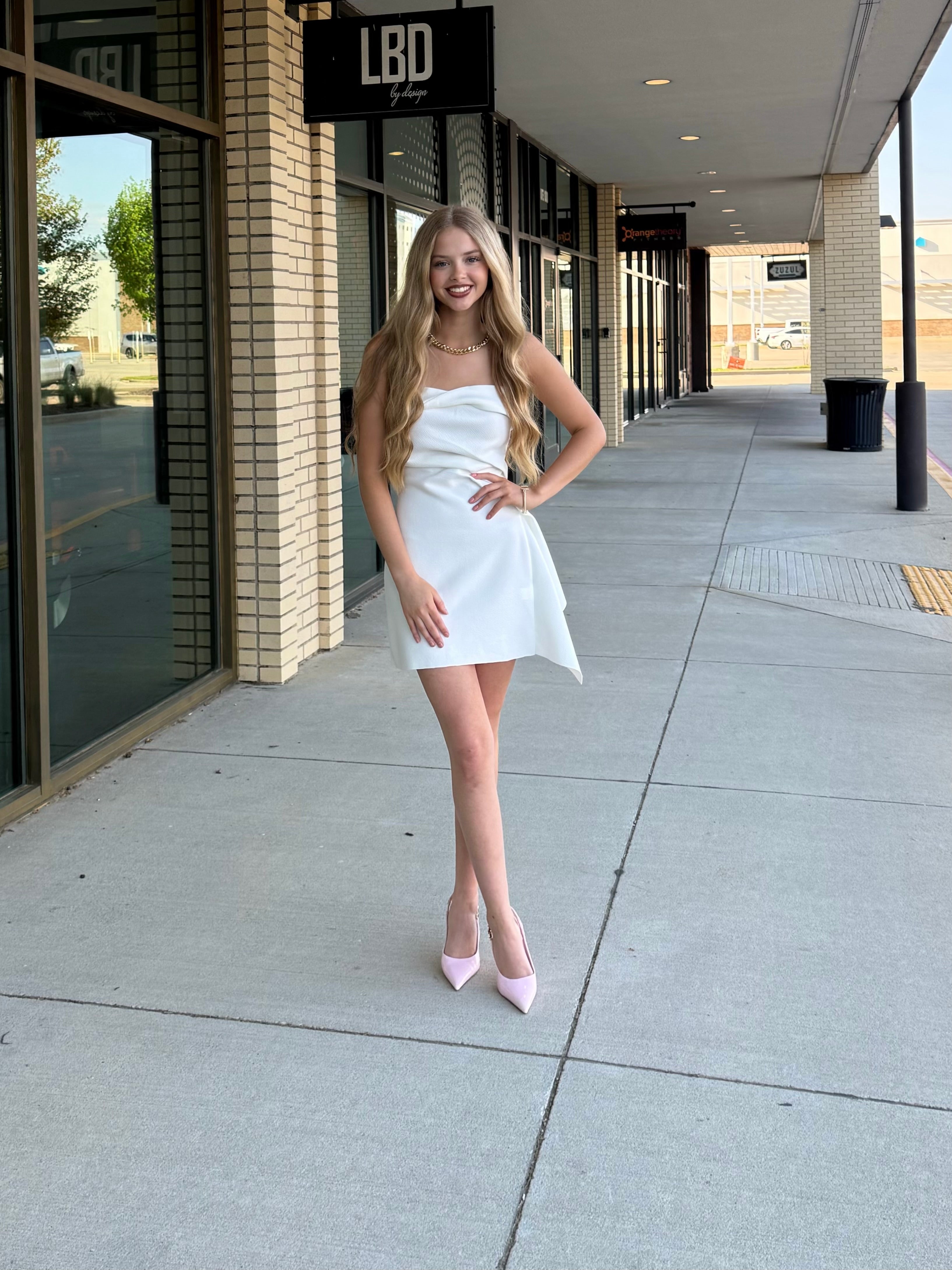 Cassia white tube top mini dress