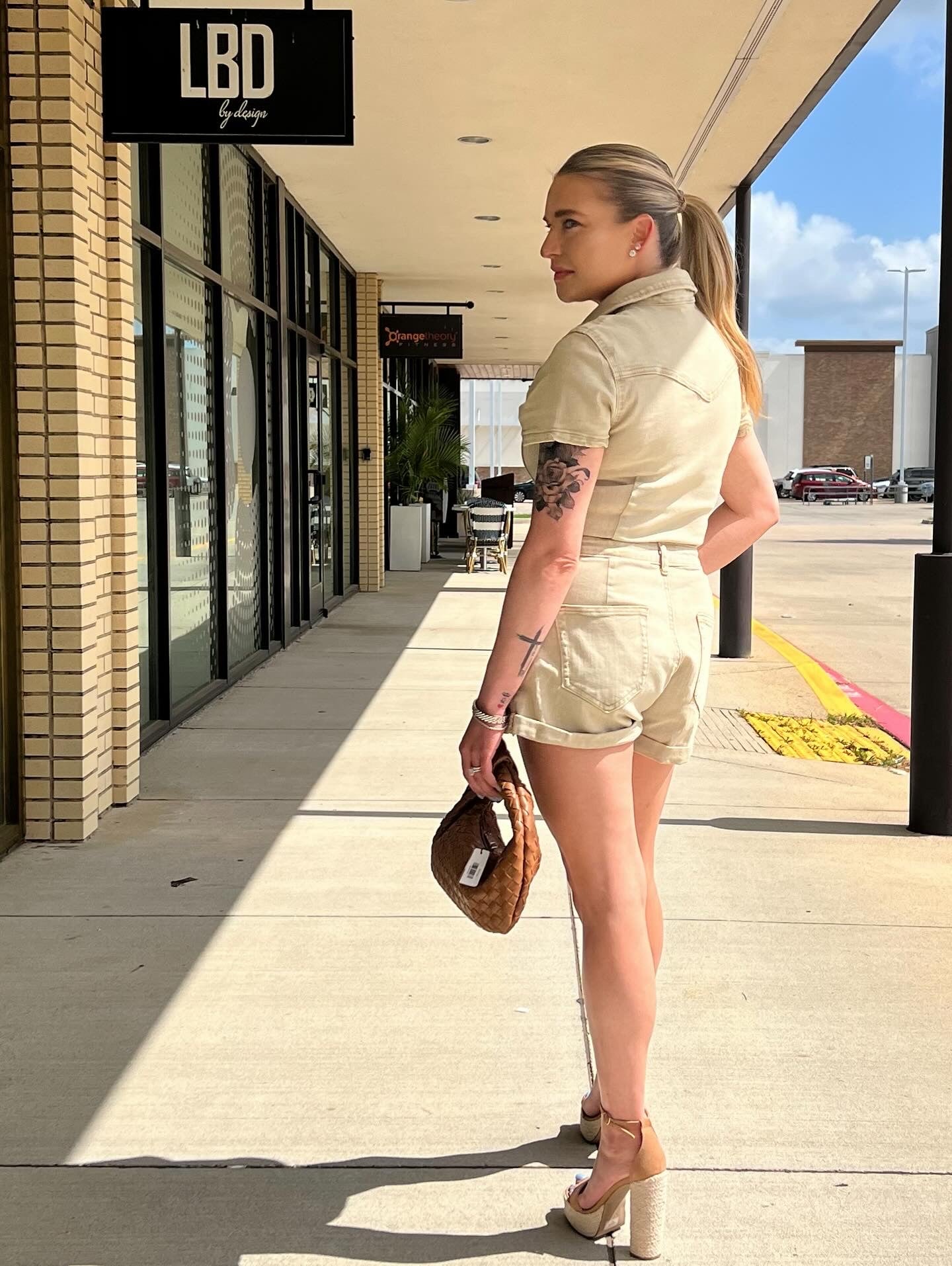 Wyoming vintage wheat denim romper